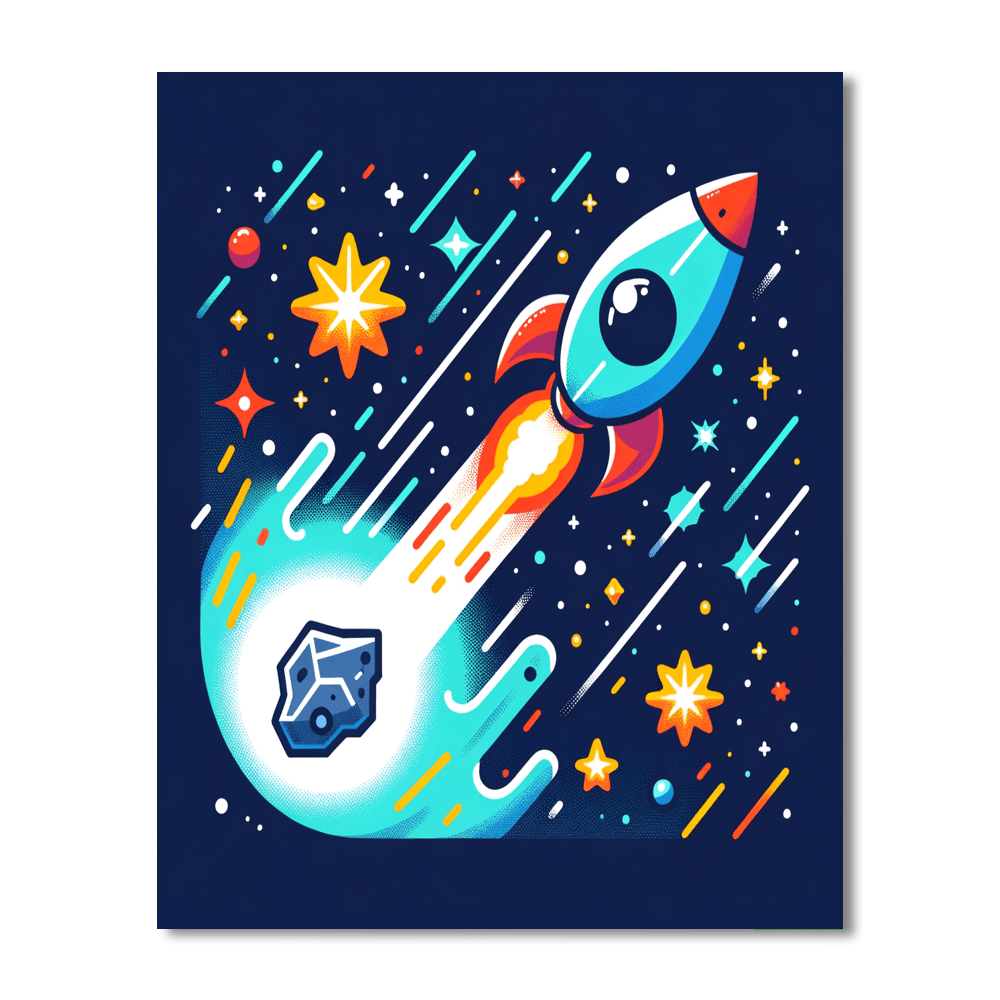Cosmic Comet Chase Paint By Numbers