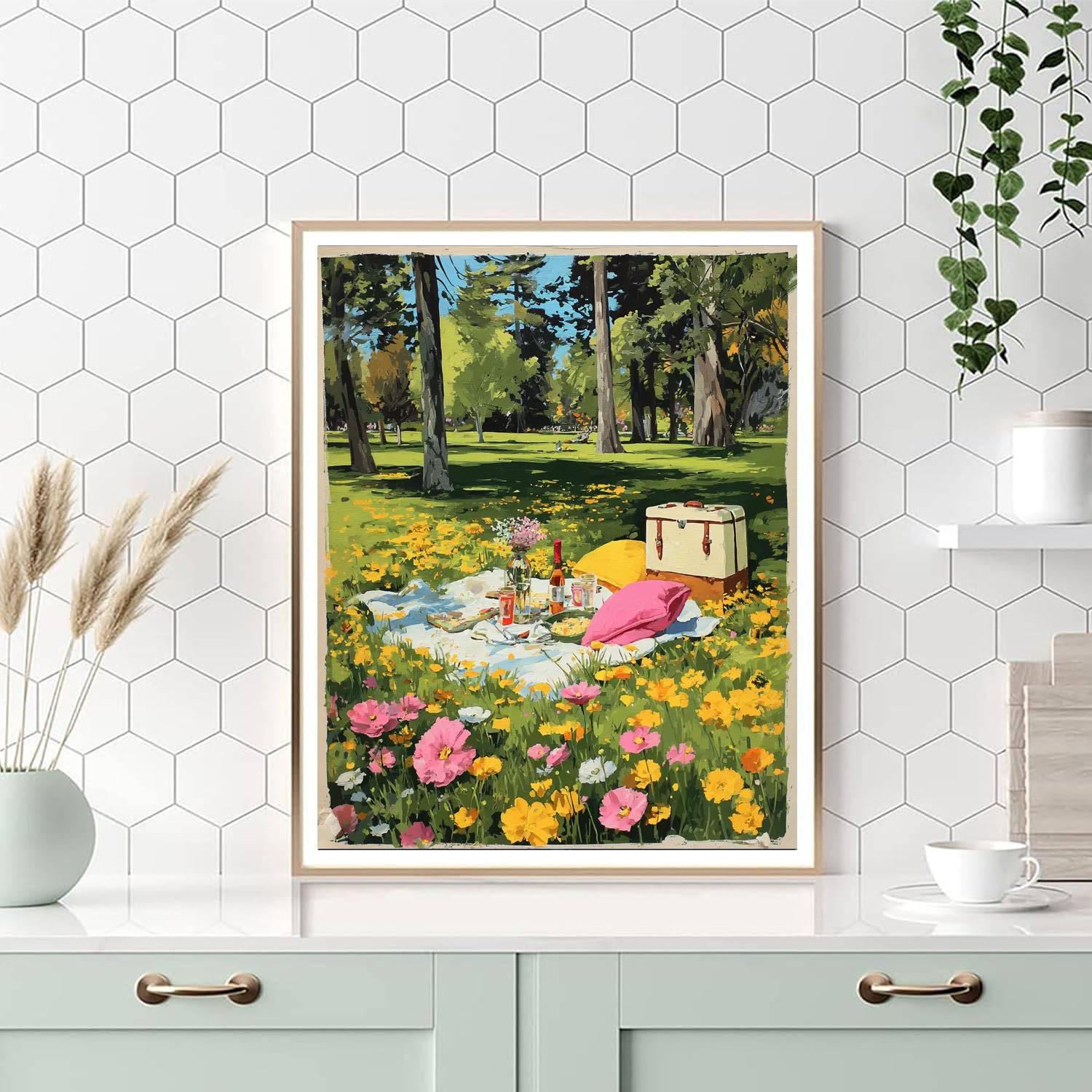 Springtime Picnic Serenade Painting Number Kit