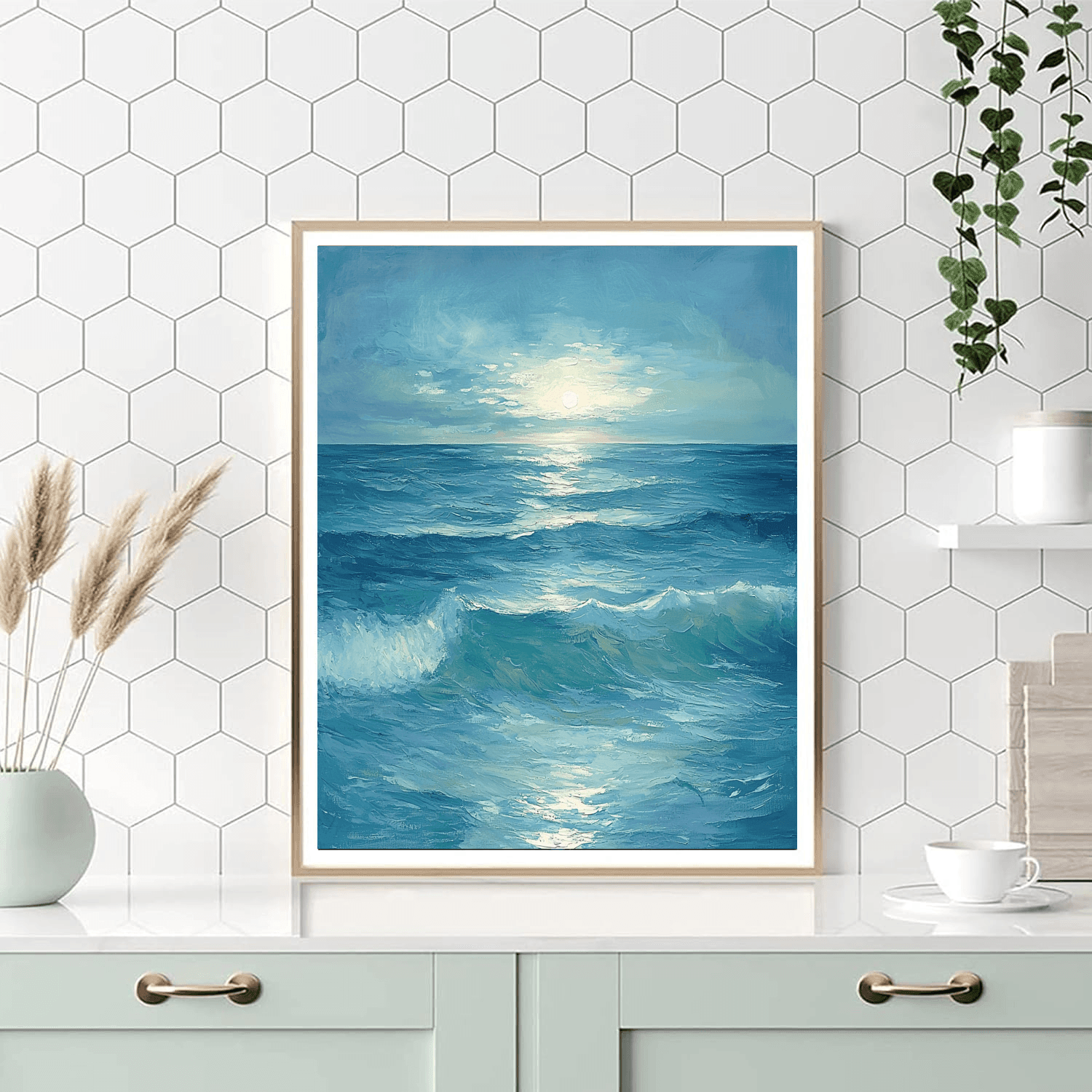 Katsushika Hokusai Inspired Breezy Waves  Paint By Numbers Art