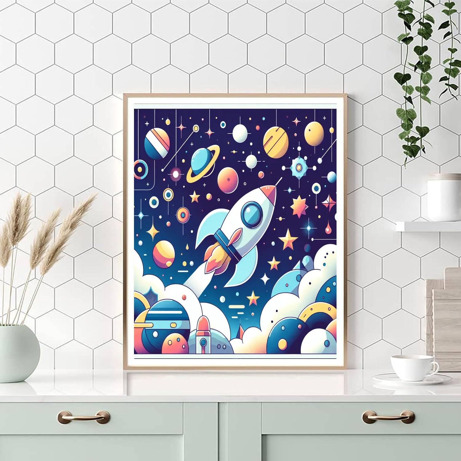 Rocketship Dream Voyage Number Painting