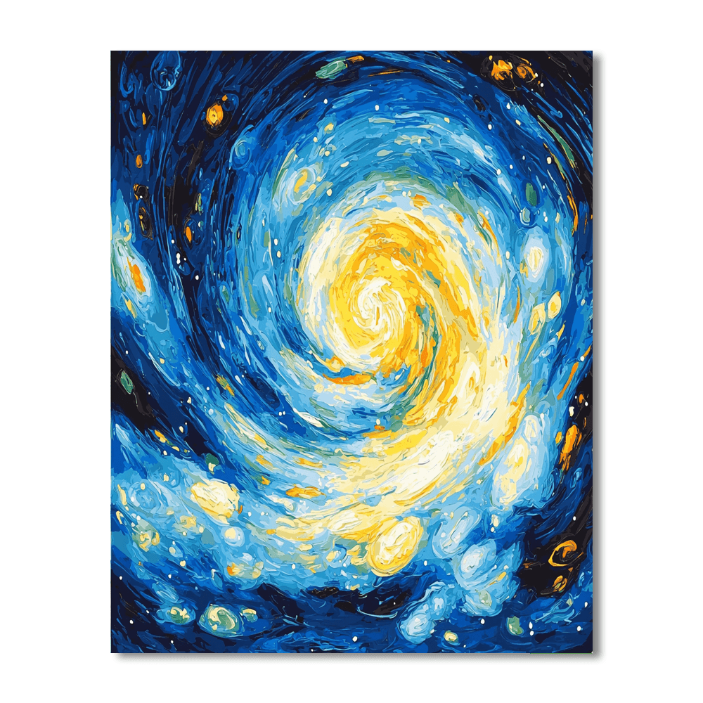 Vincent Van Gogh Inspired Starry Cosmic Whirl  Paint By Color