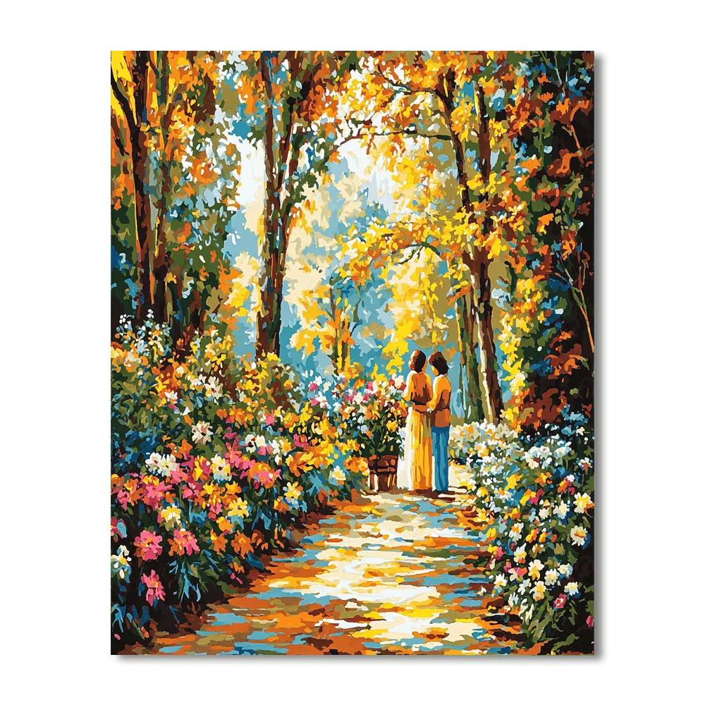 Tender Moments In The Garden Number Painting