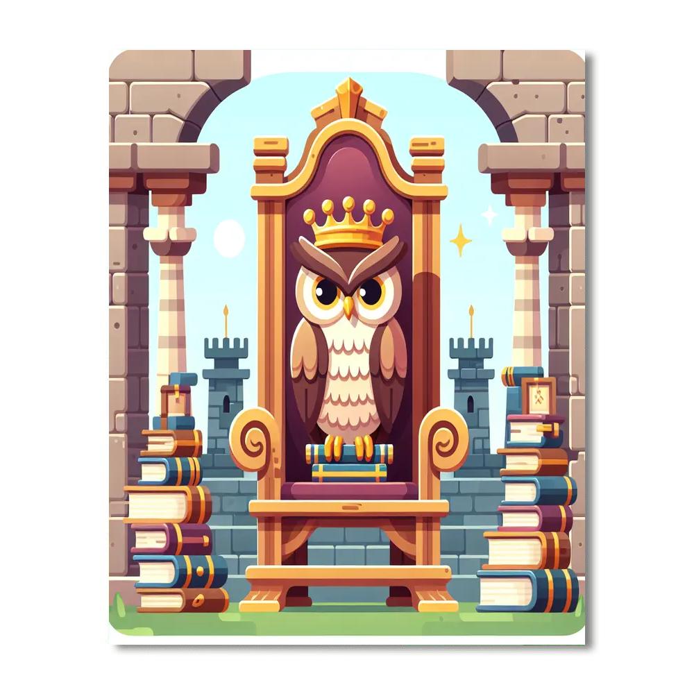 Storybook Queen Owl Number Painting