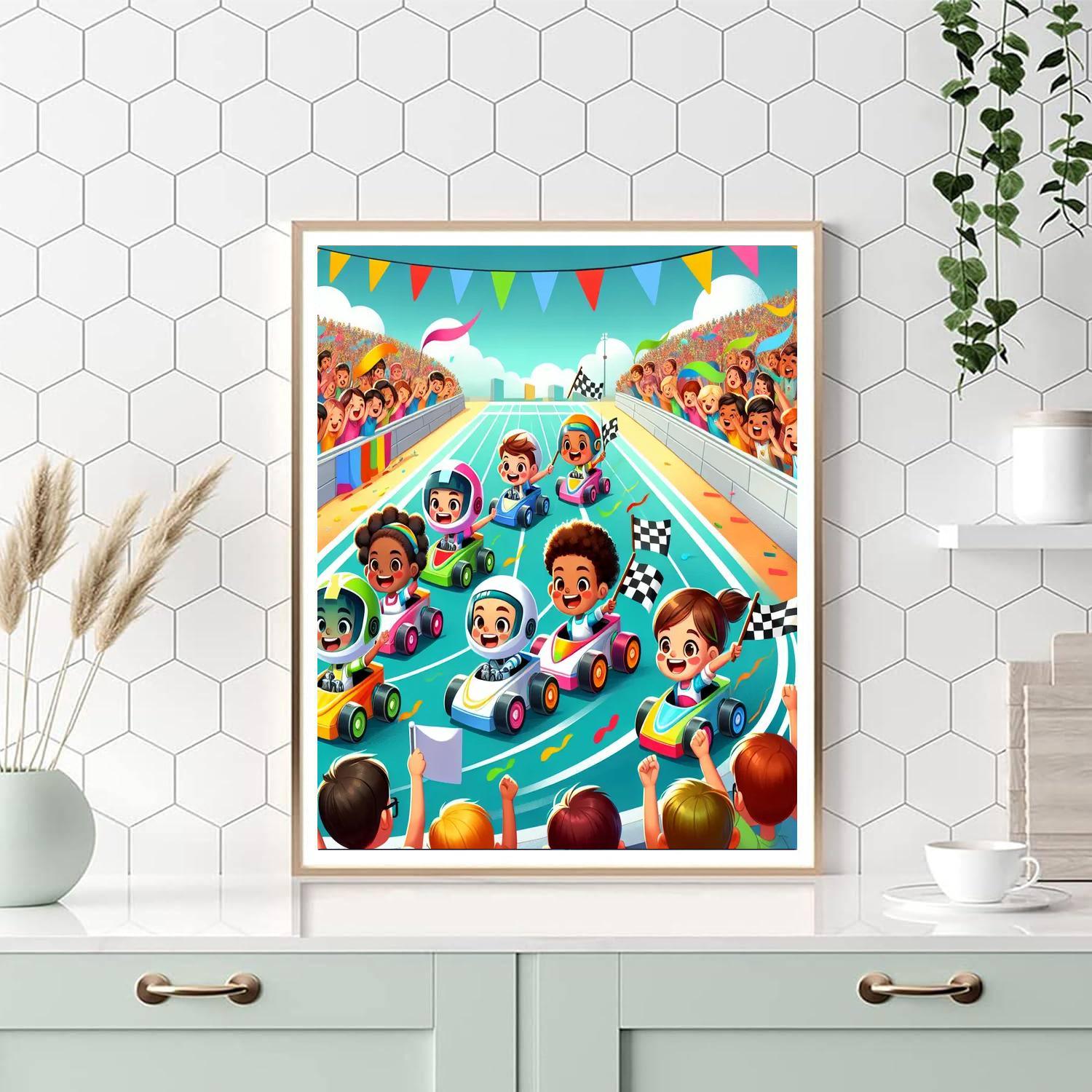 Robot Racing League Paint By Numbers Art