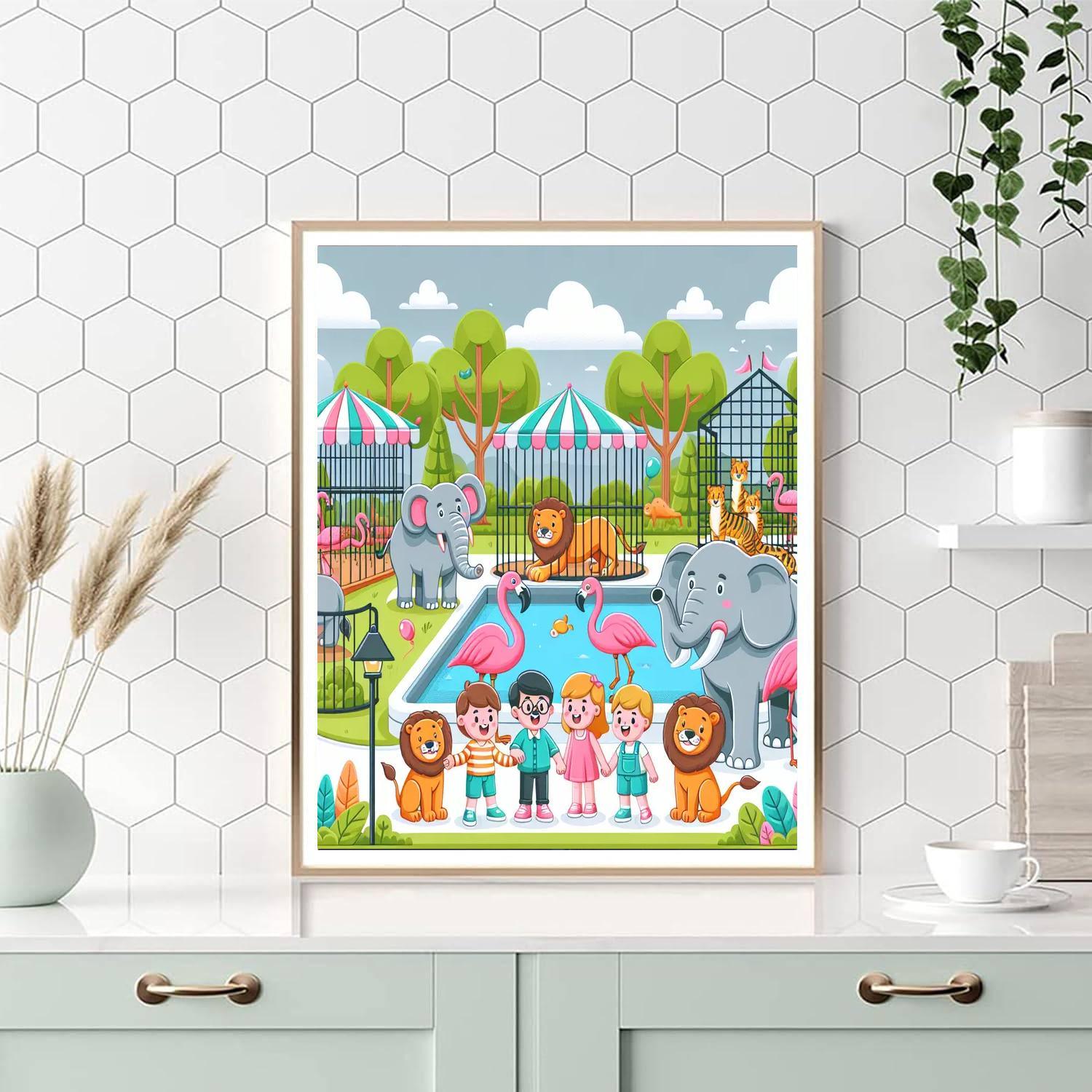 Joyful Adventure At The Zoo Paint By Number