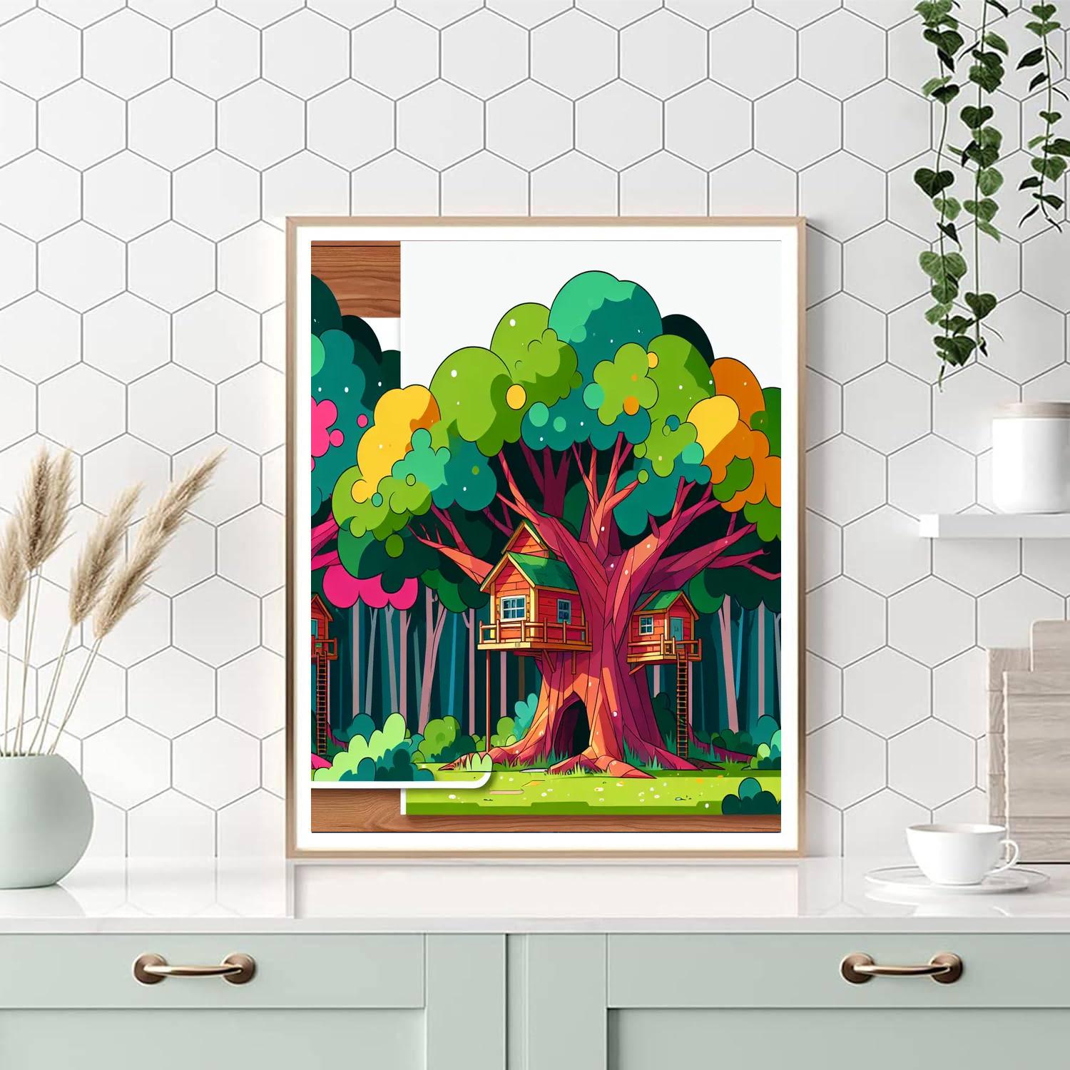 Adventurous Treehouse Escape DIY Paint By Numbers