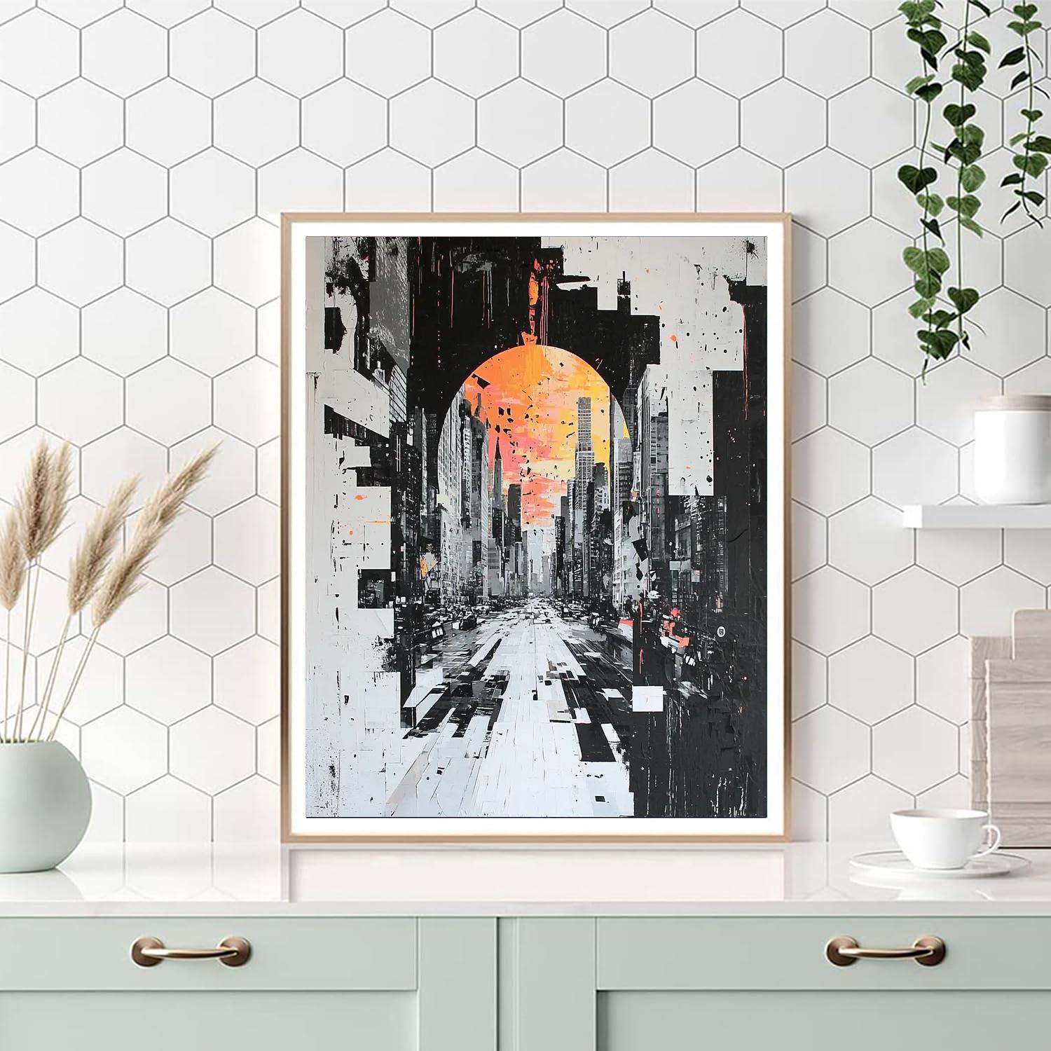 Banksy Inspired City Of Illusions  Number Painting