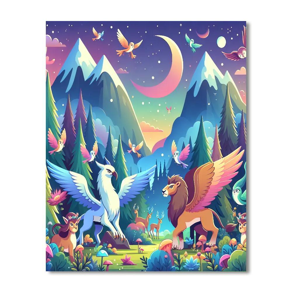 Mystical Mountain Forest Painting By Numbers Kit