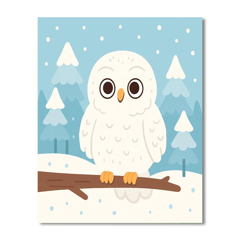 Sweet Snowy Owl Paint By Numbers