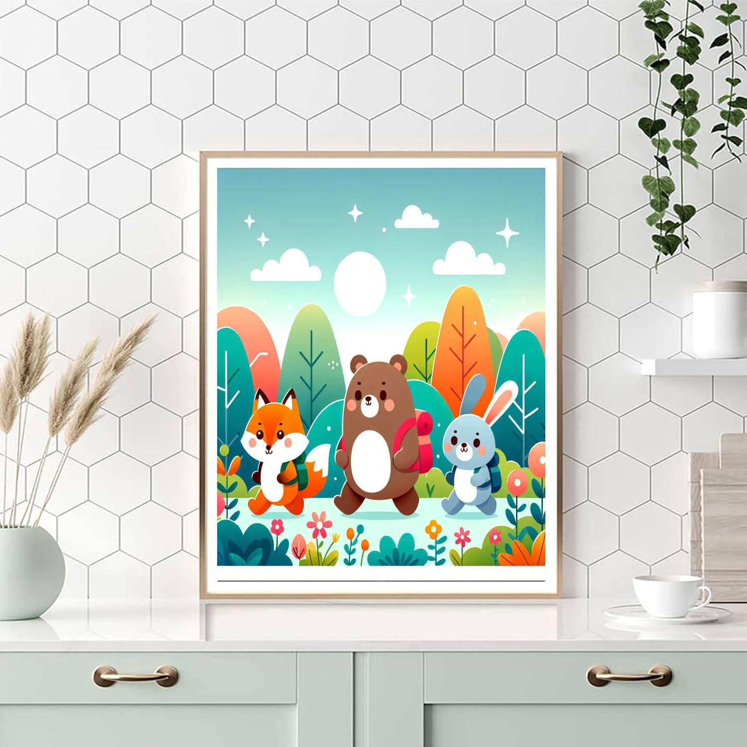 Cute Animal Explorers Painting By Numbers Kit