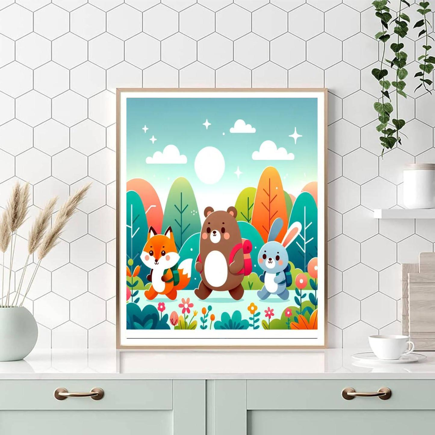 Cute Animal Explorers Painting By Numbers Kit