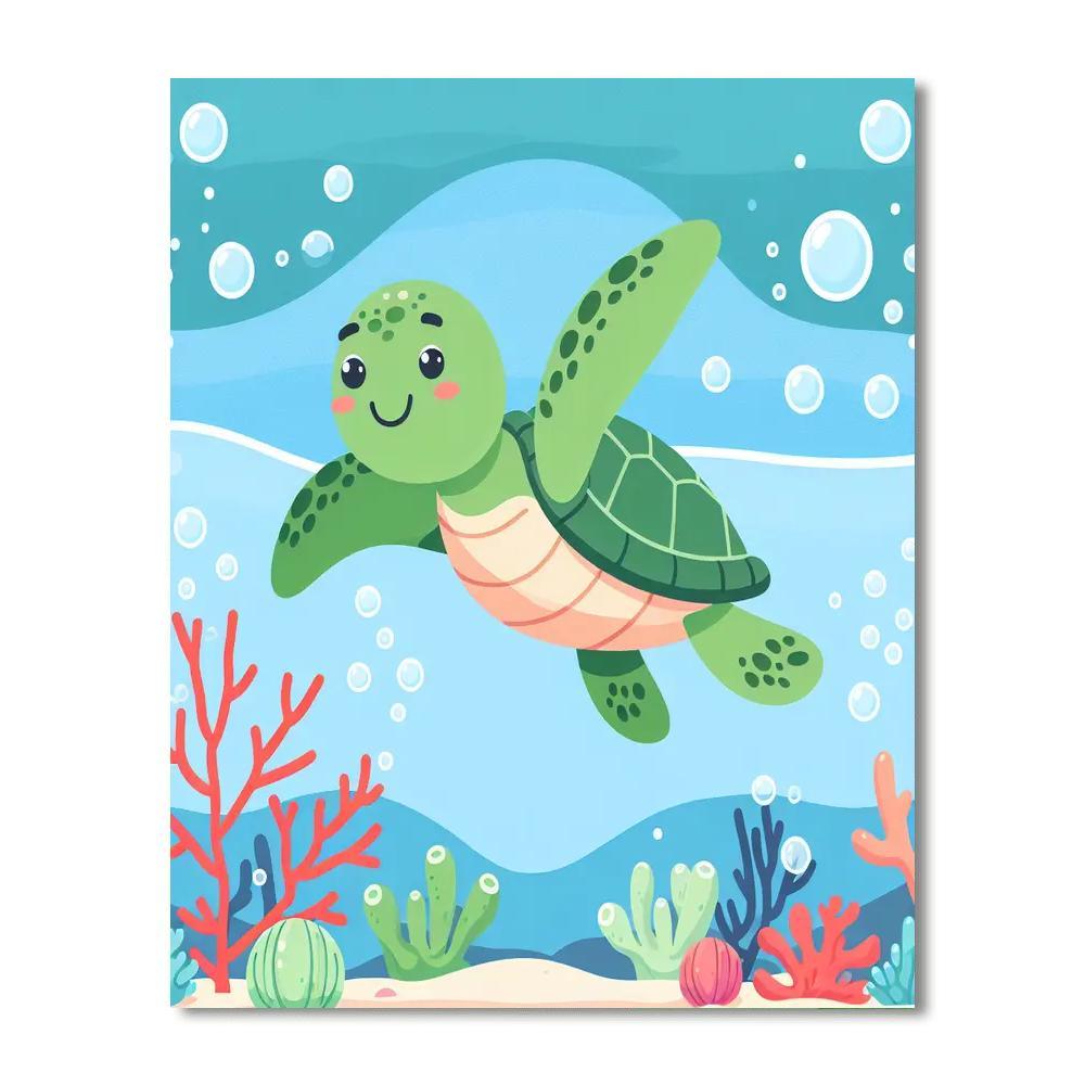 Fun Sea Turtle DIY Paint By Numbers