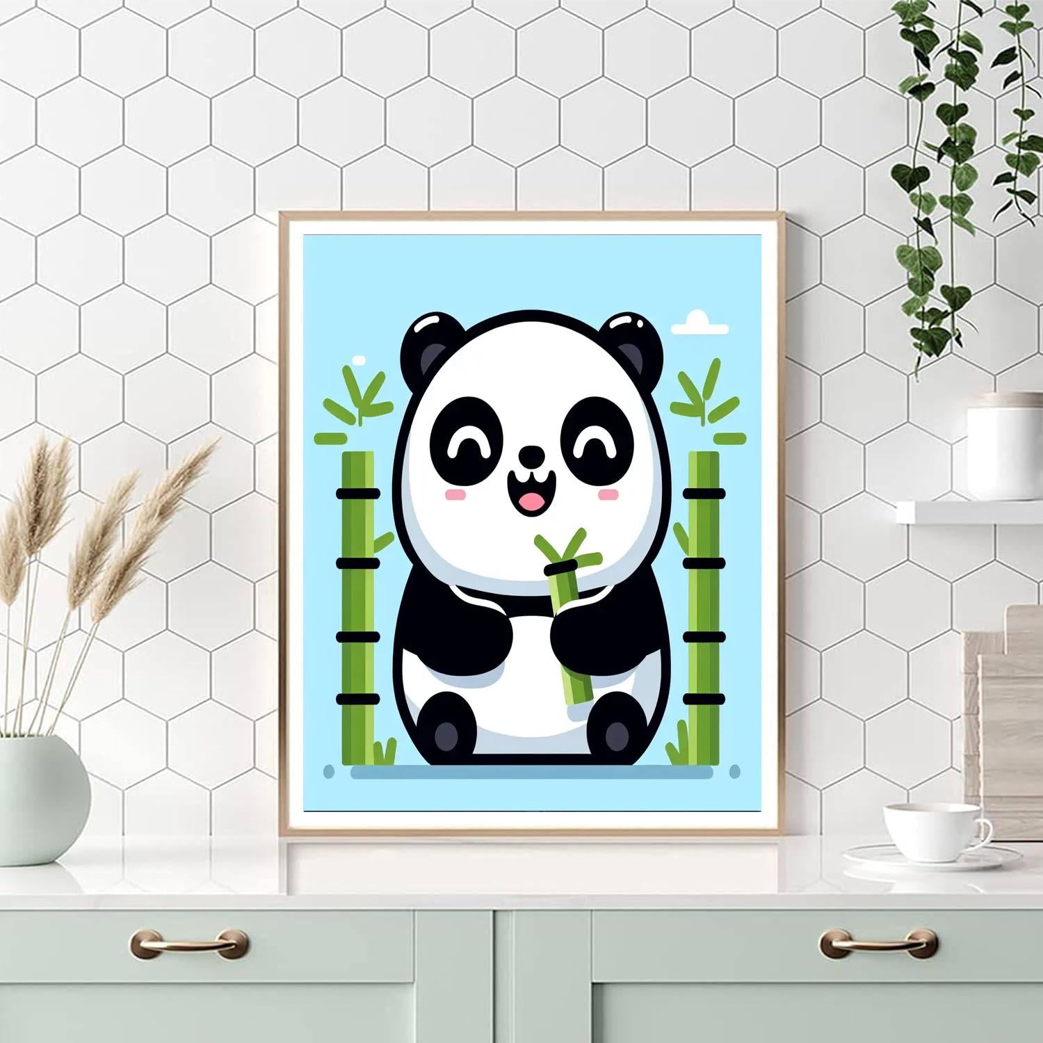 Giant Panda Delight Paint By Numbers Art
