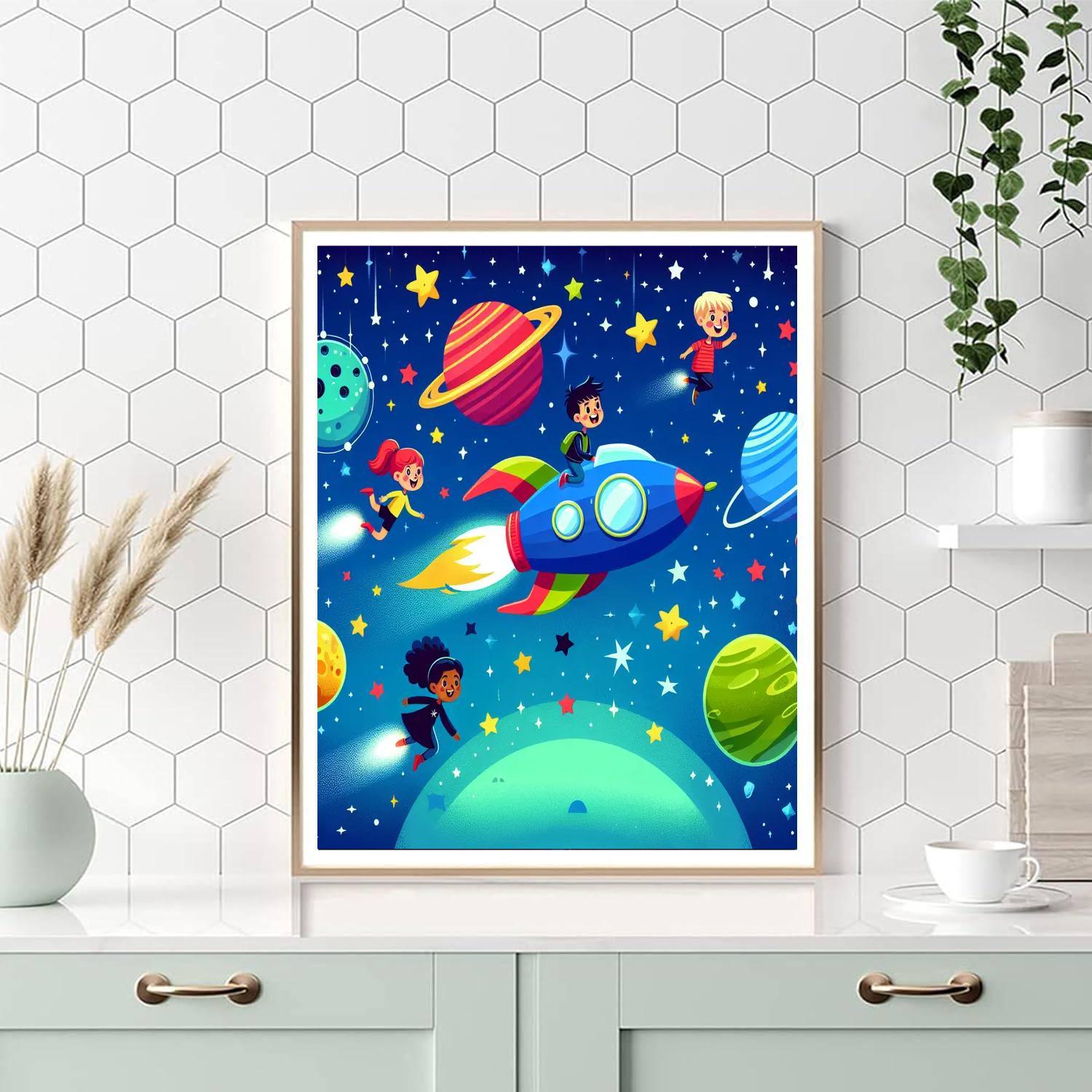 Cosmic Starship Adventure Paint By Numbers