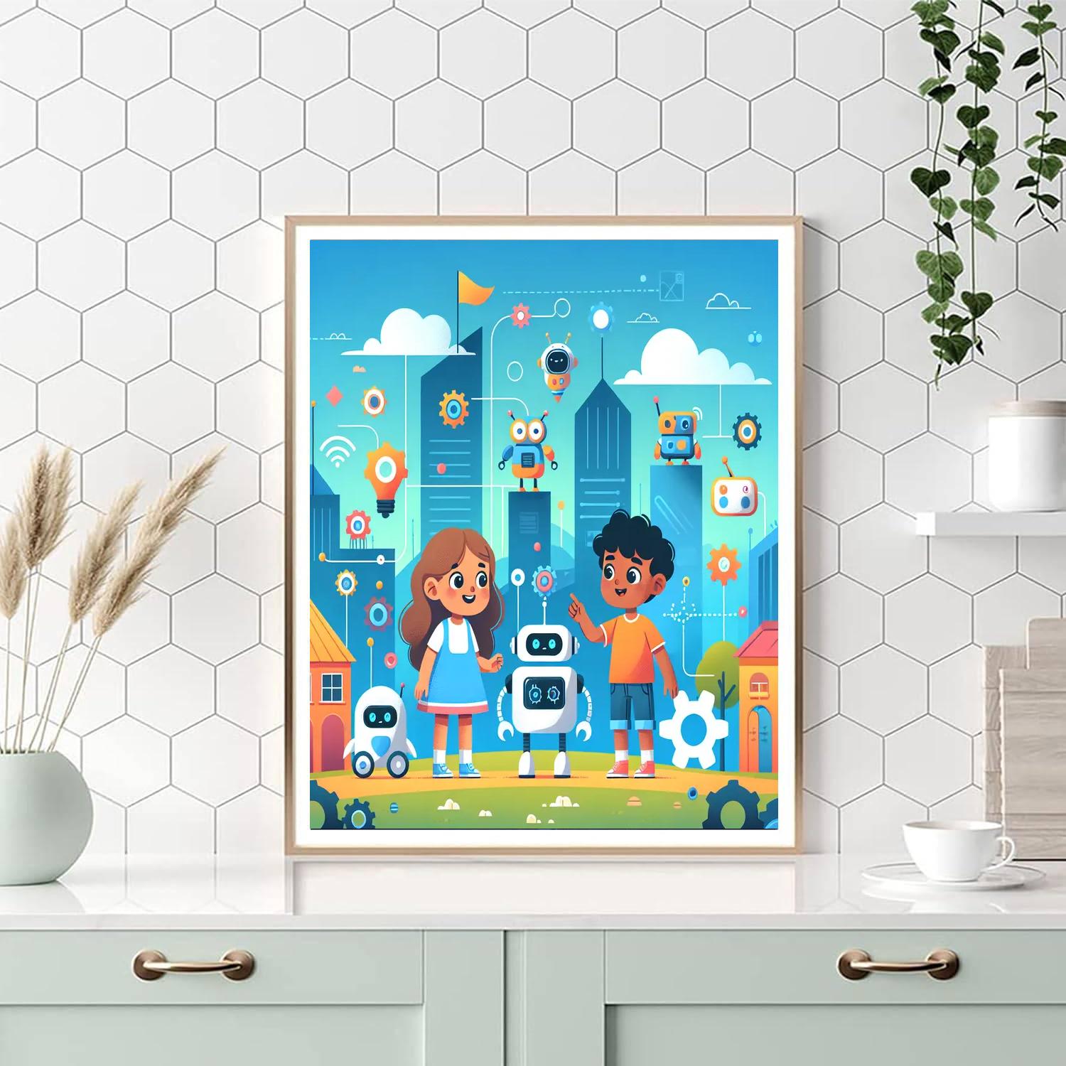 Robot City Adventure Painting Number Kit
