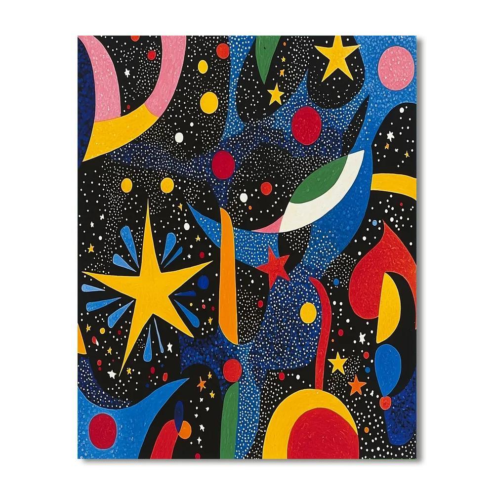 Joan Miró Inspired Whimsical Cosmos  Numbered Painting Kits