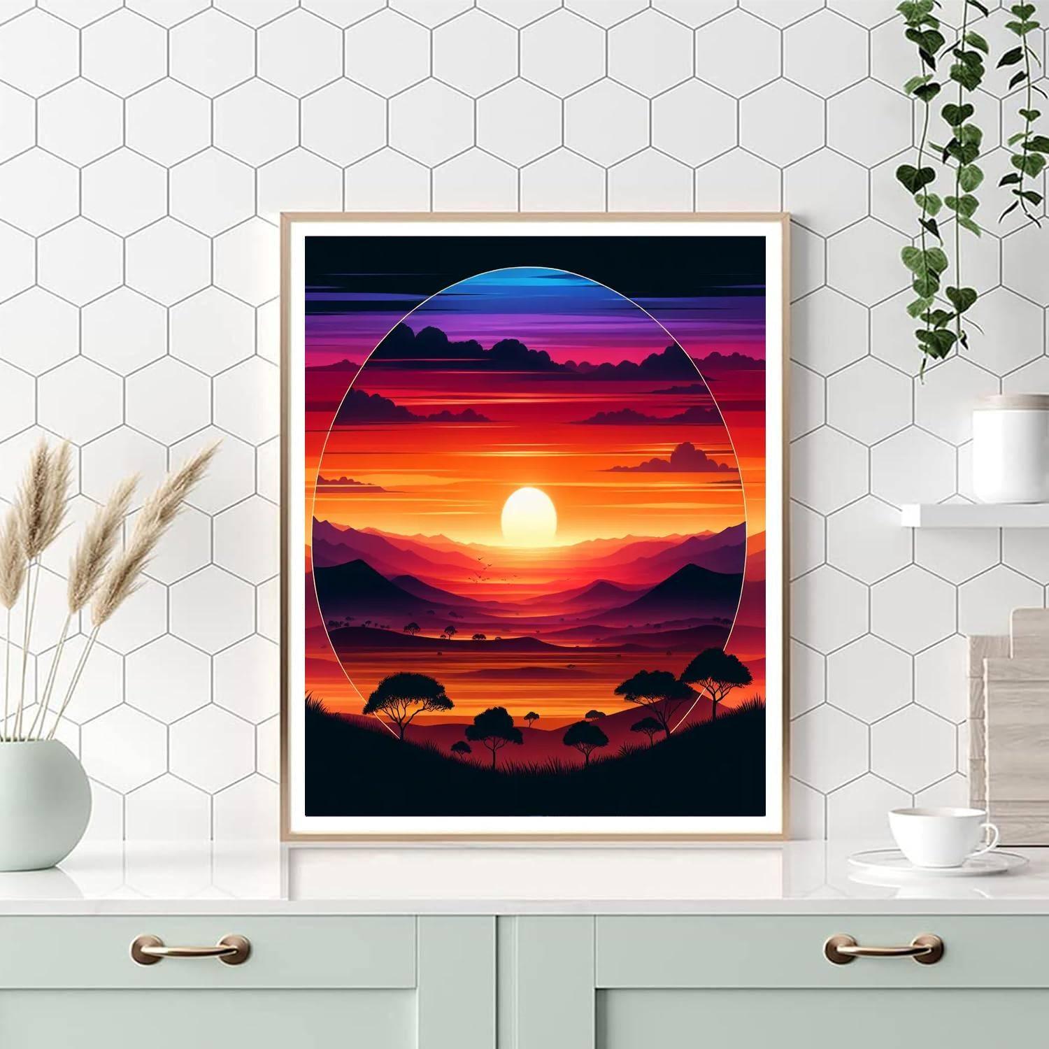 Vibrant Sunset Over The Plains Paint By Numbers Kits