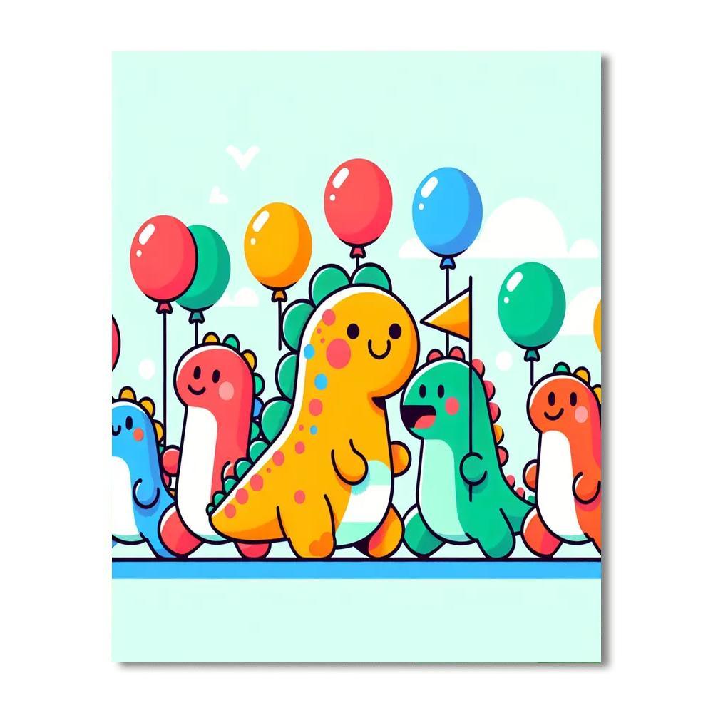 Dinosaur Parade Painting Number Kit