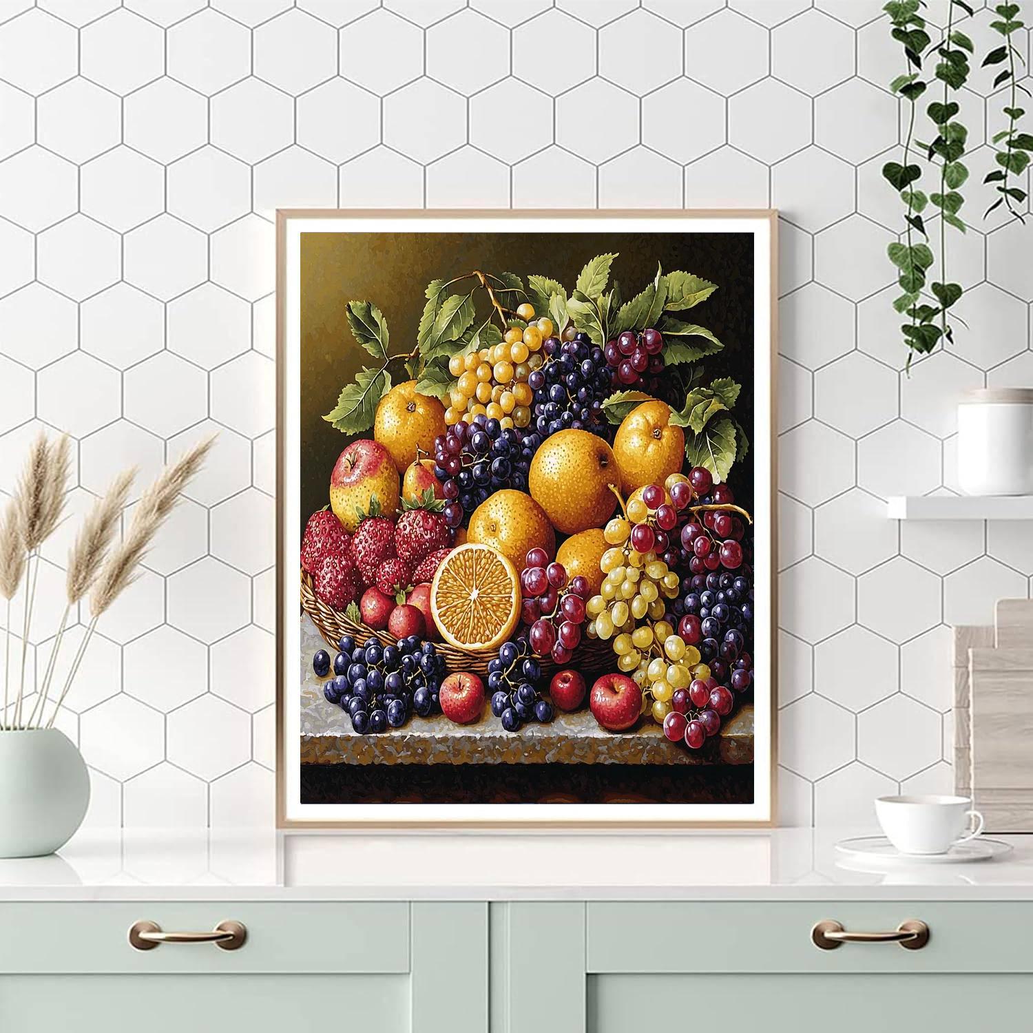 Leonardo Da Vinci Inspired Renaissance Fruit Fiesta  Paint By Number