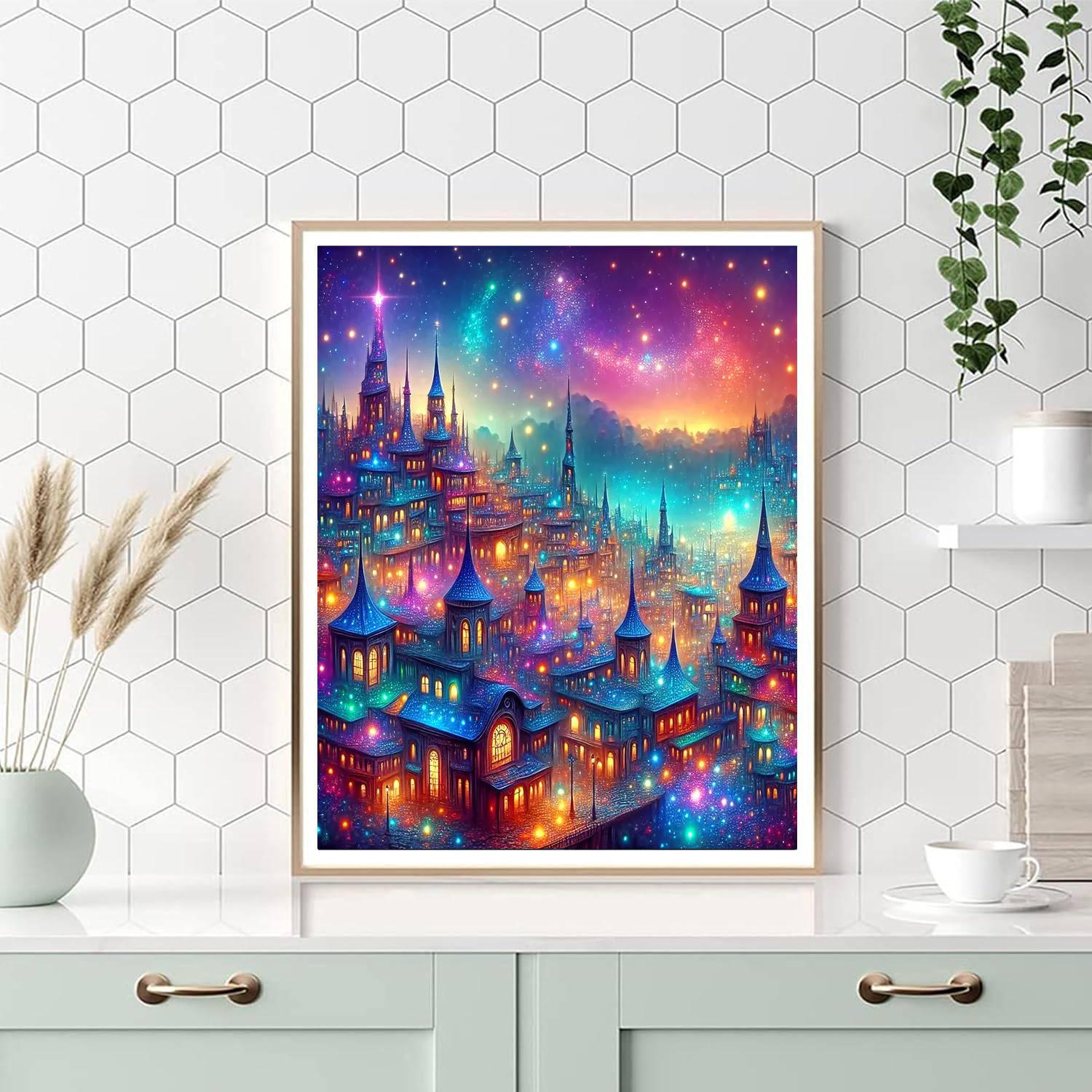 Fantasy Cityscape At Dusk DIY Paint By Numbers