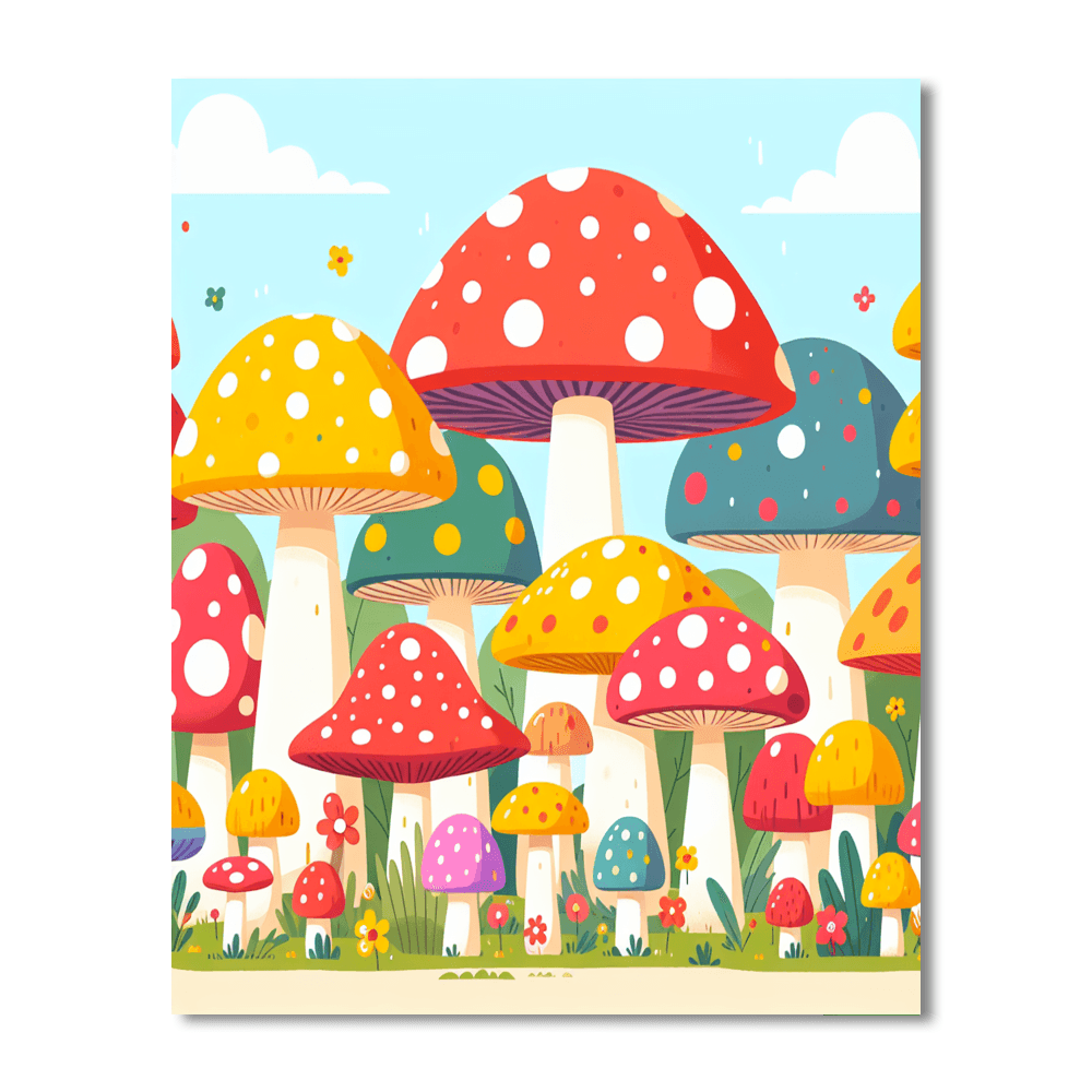 Mystical Mushroom Meadow Painting By Numbers Kit