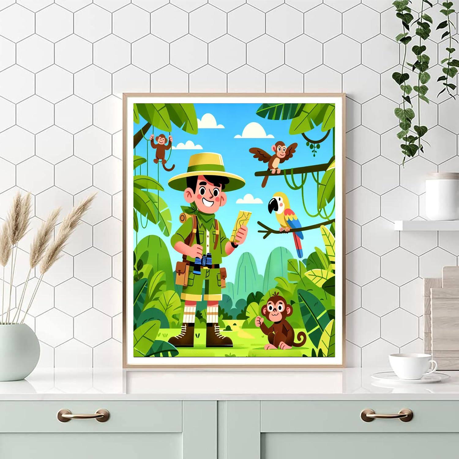 Brave Explorer Jungle Trek Numbered Painting Kits