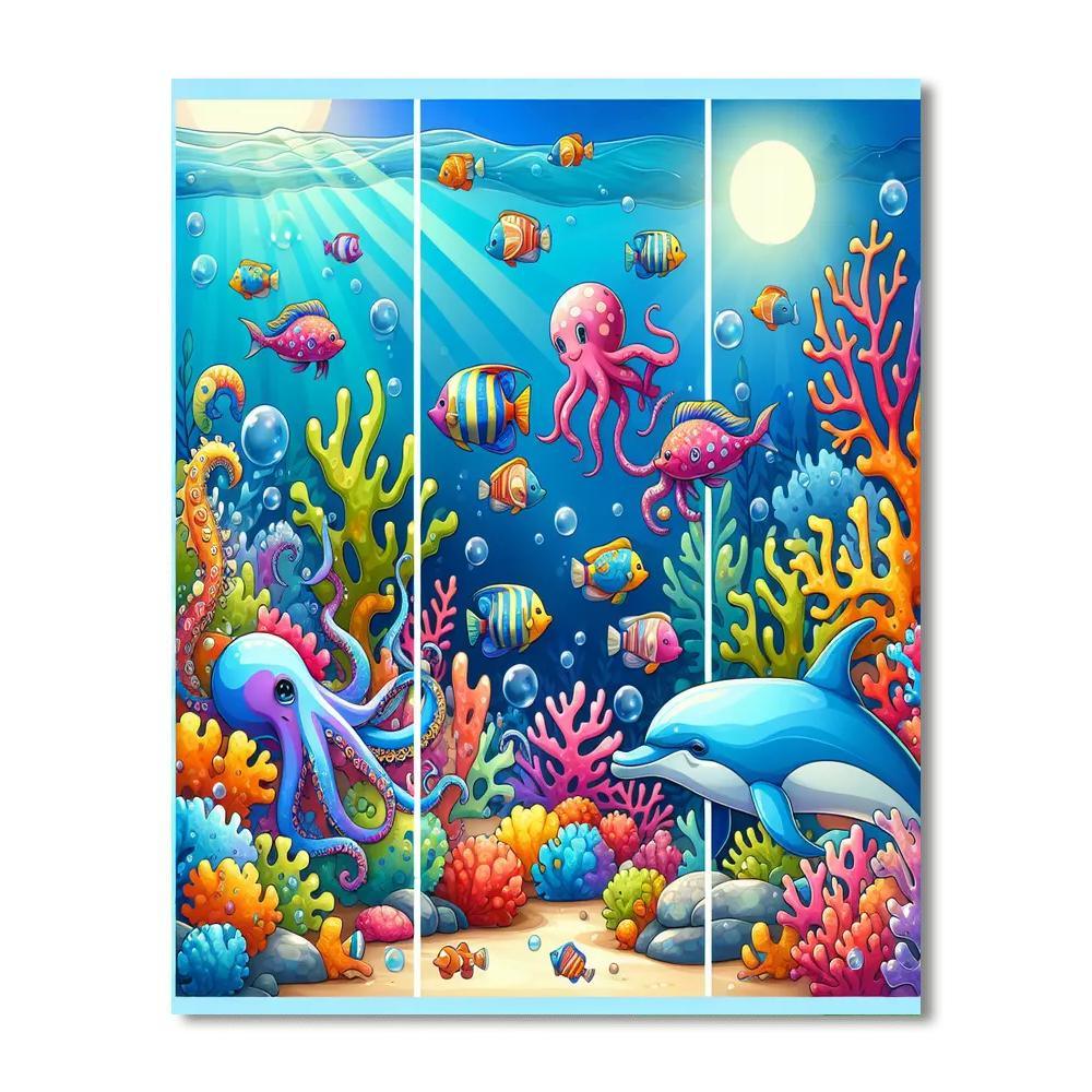 Bubbly Sea Creatures Painting By Numbers Kit