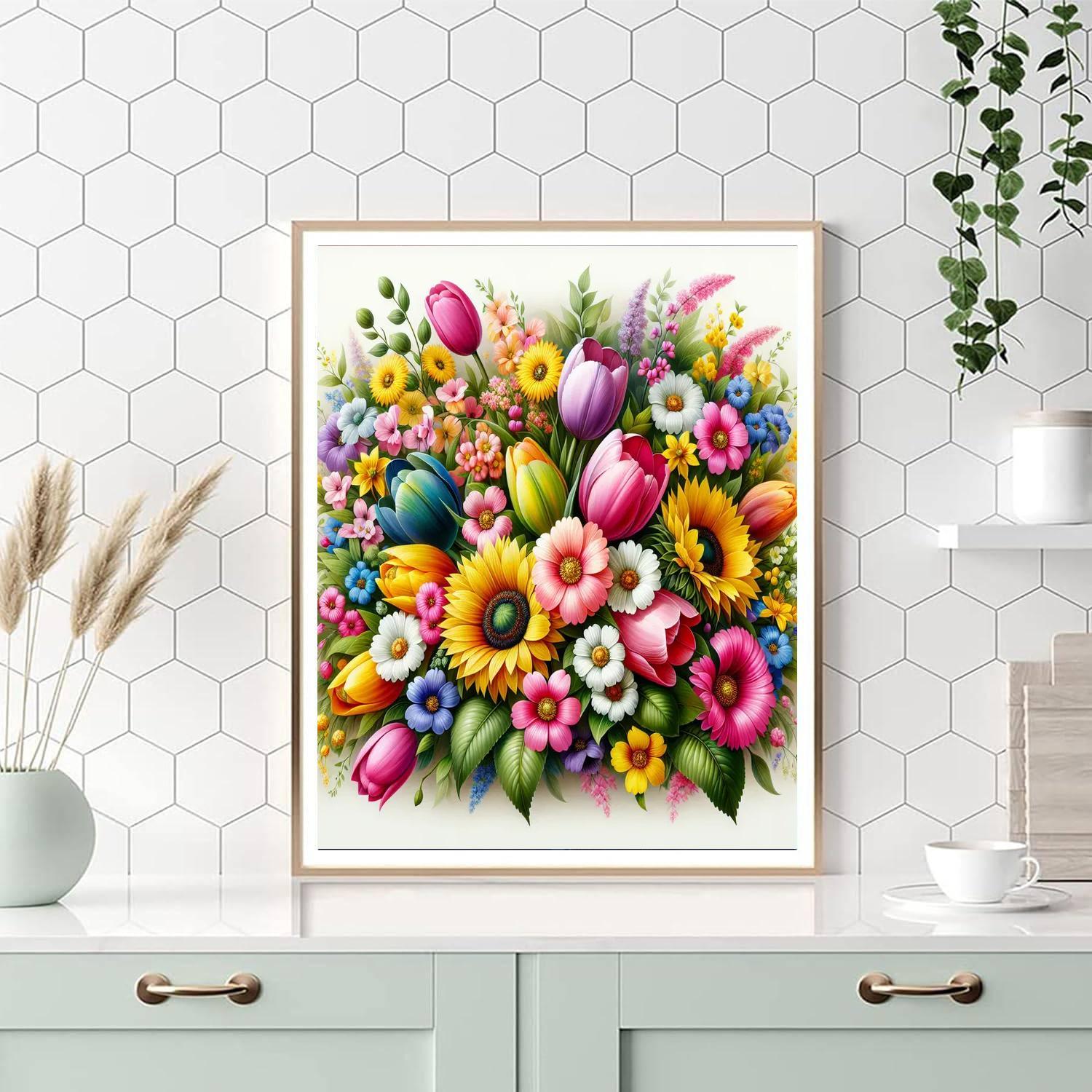 Floral Dreams In Bloom Painting Number Kit