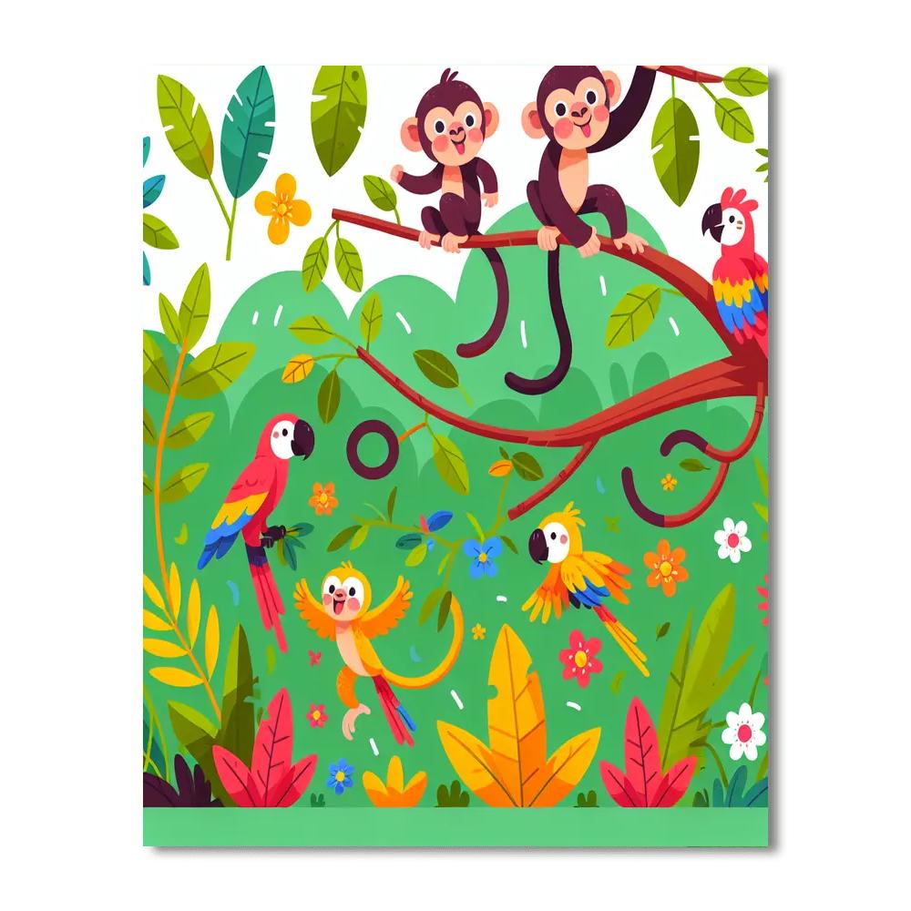 Jolly Jungle Jaunt Paint By Numbers Art