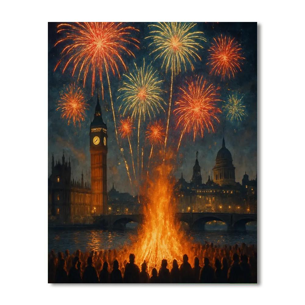 Guy Fawkes Night - London Number Painting