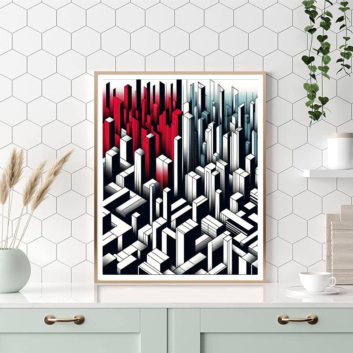 Urban Geometry Numbered Painting Kits