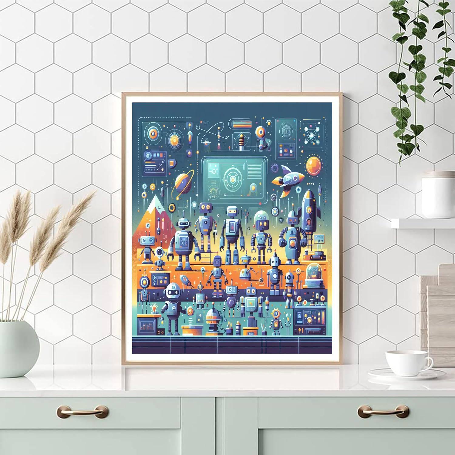 Robot Explorers DIY Paint By Numbers