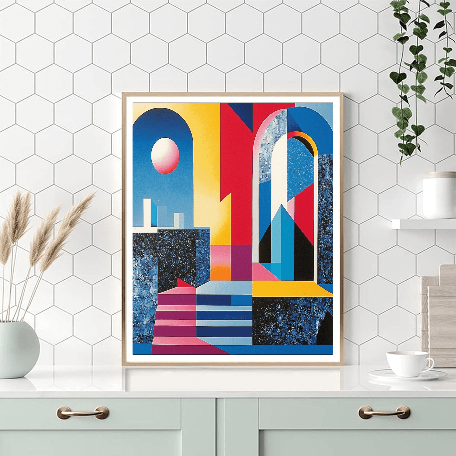 Frank Stella Inspired Geometric Urban Fantasy  Paint By Color