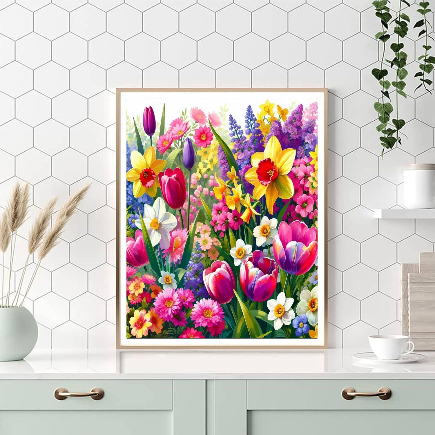 Charming Spring Blooms Paint By Numbers Art
