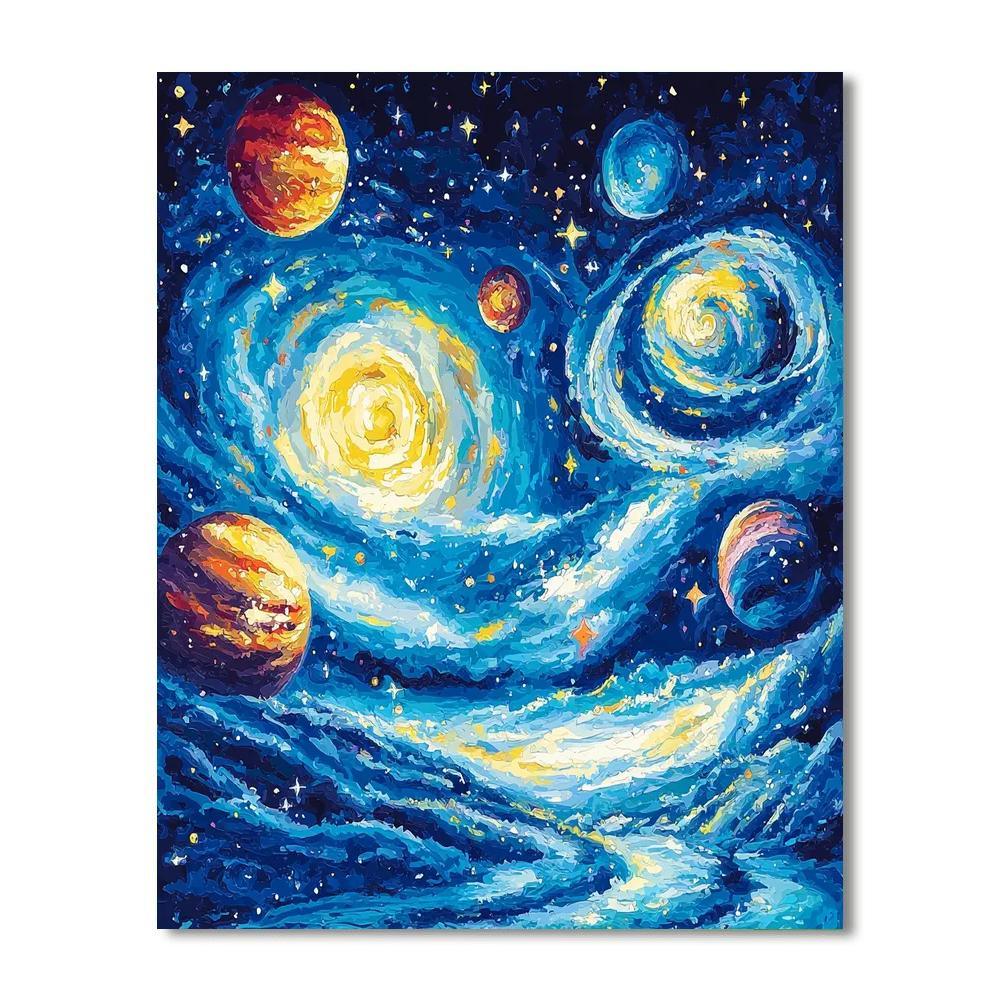 Vincent Van Gogh Inspired Mystical Planetary Voyage  Paint By Numbers