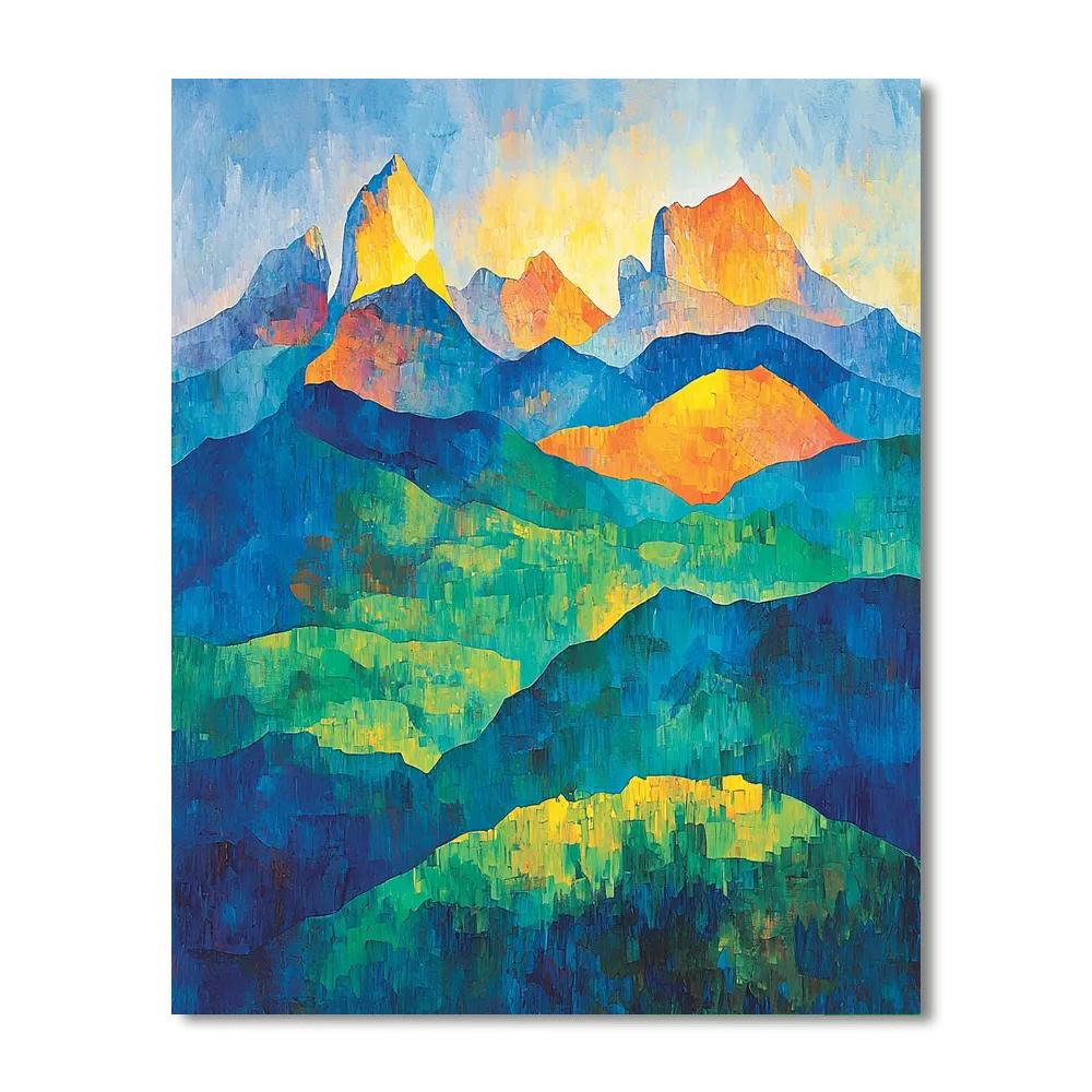 Paul Cézanne Inspired Mountainous Whimsy  Paint By Numbers Art