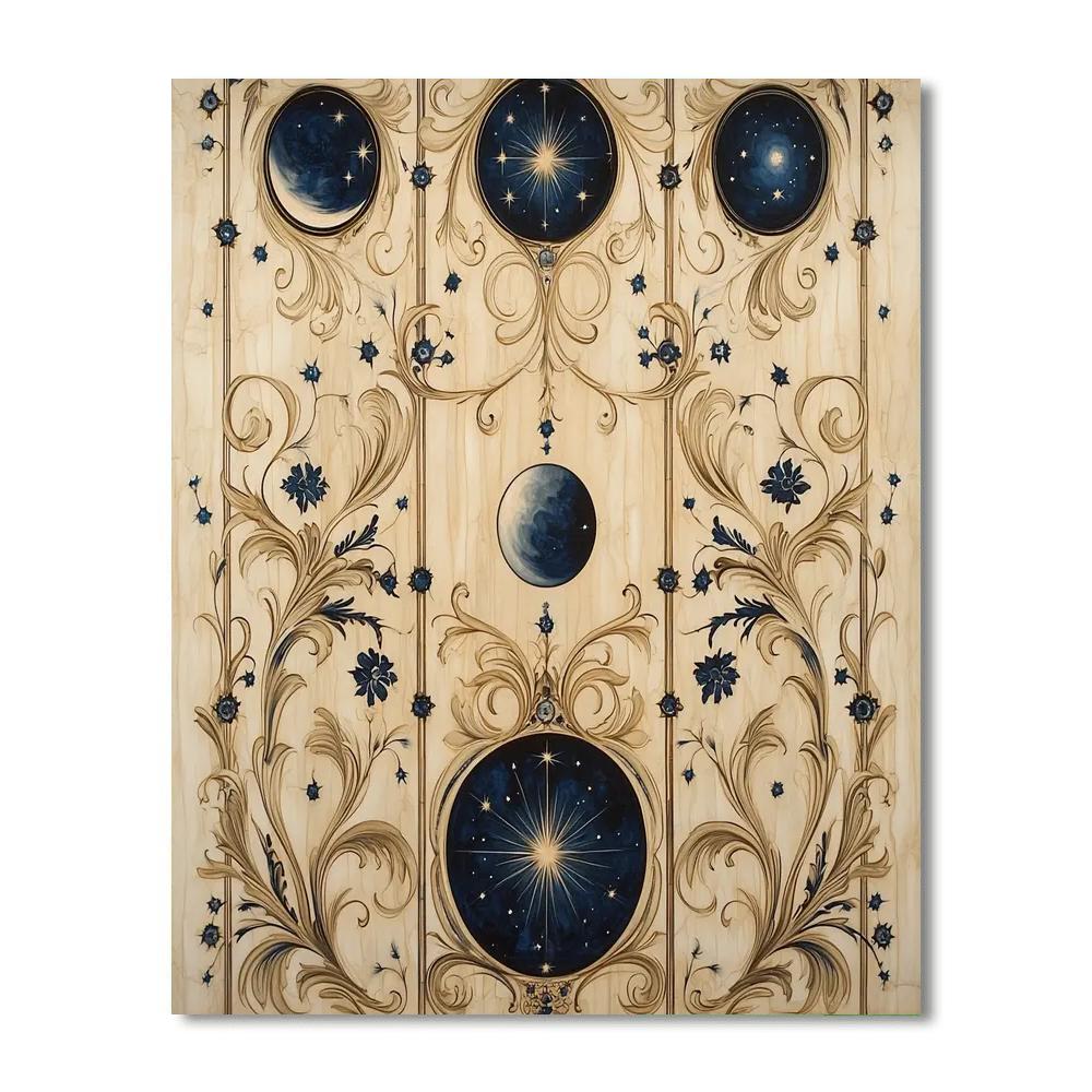 Alphonse Mucha Inspired Harmony Of Celestial Patterns  Paint By Number