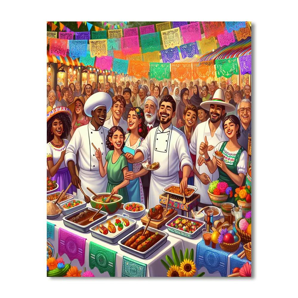 Pahuatl Festival - Mexico Painting Number Kit