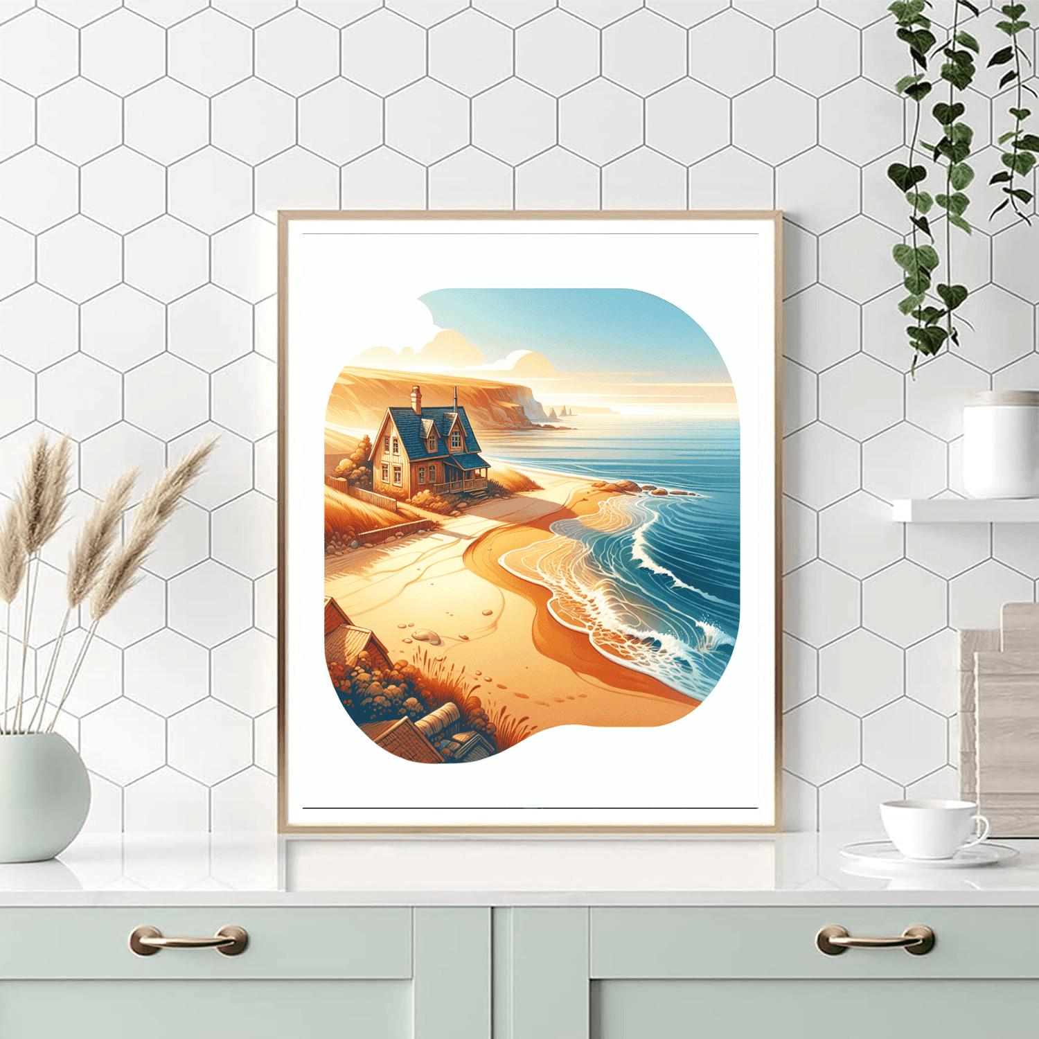 Charming Beachfront Cottage Painting Number Kit