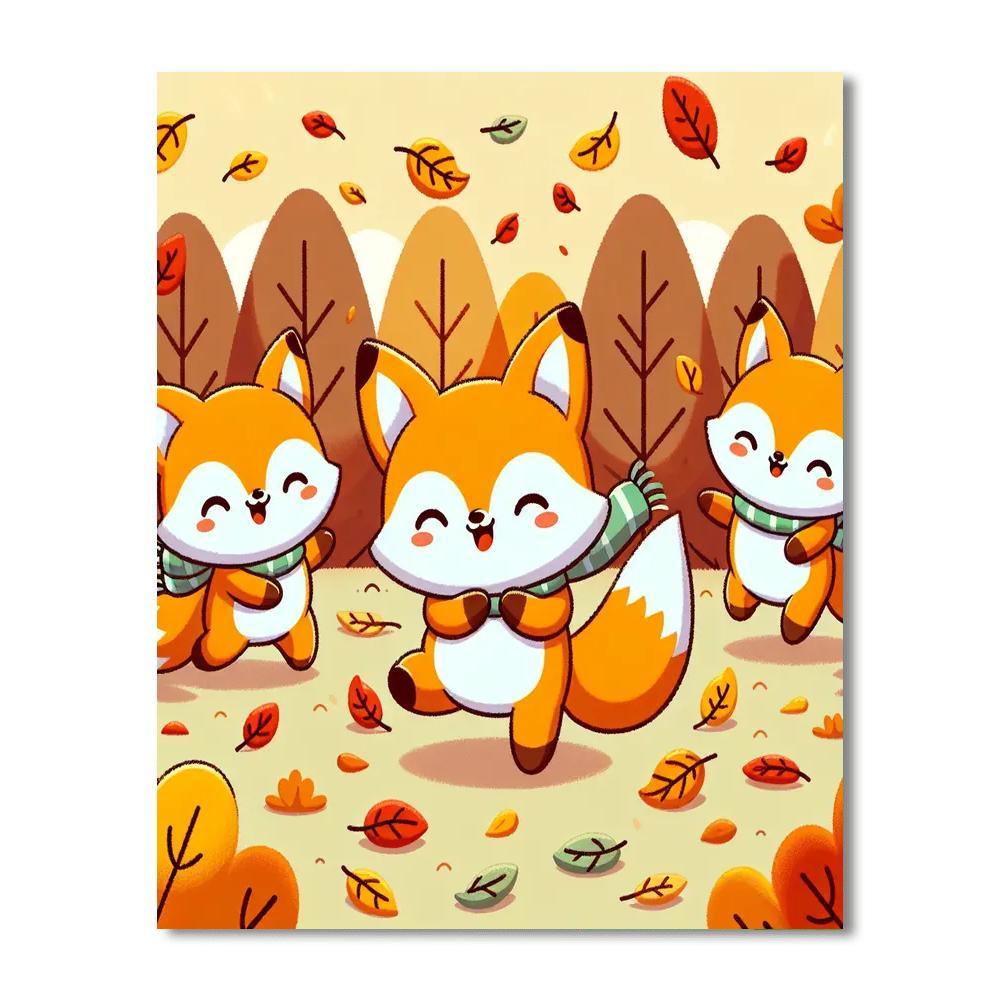 Festive Foxes Painting By Numbers Kit