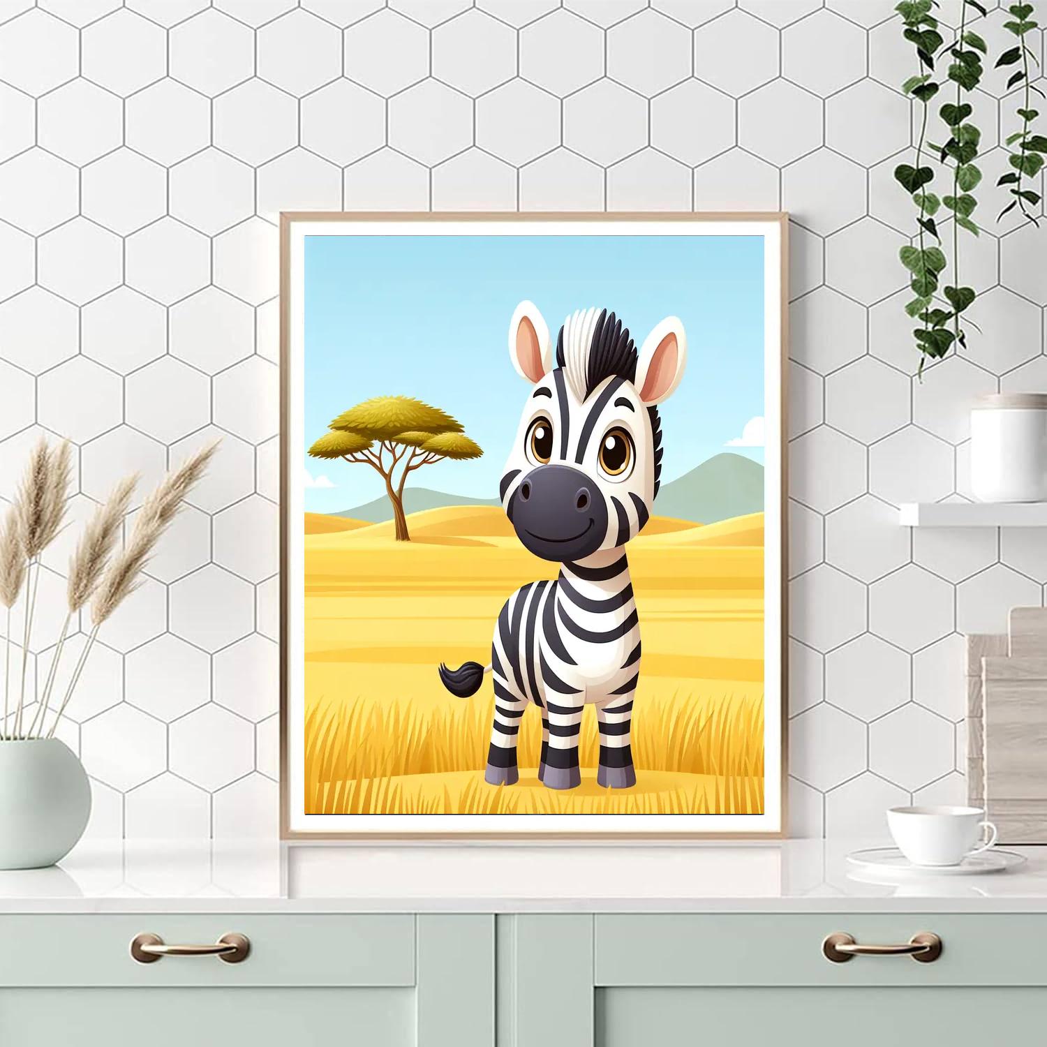 Safari Zebra Adventure Painting By Numbers Kit