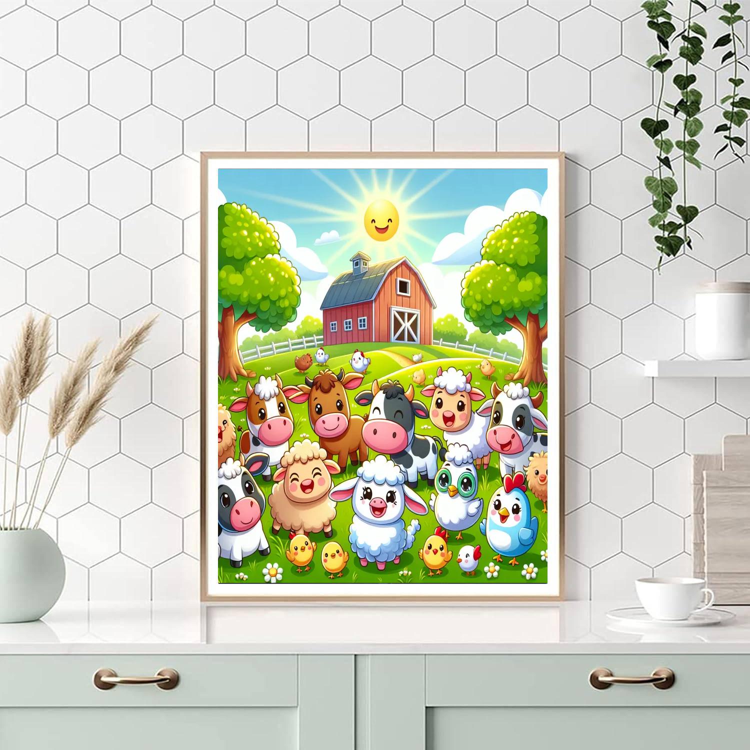 Cute Farm Fun Painting By Numbers Kit