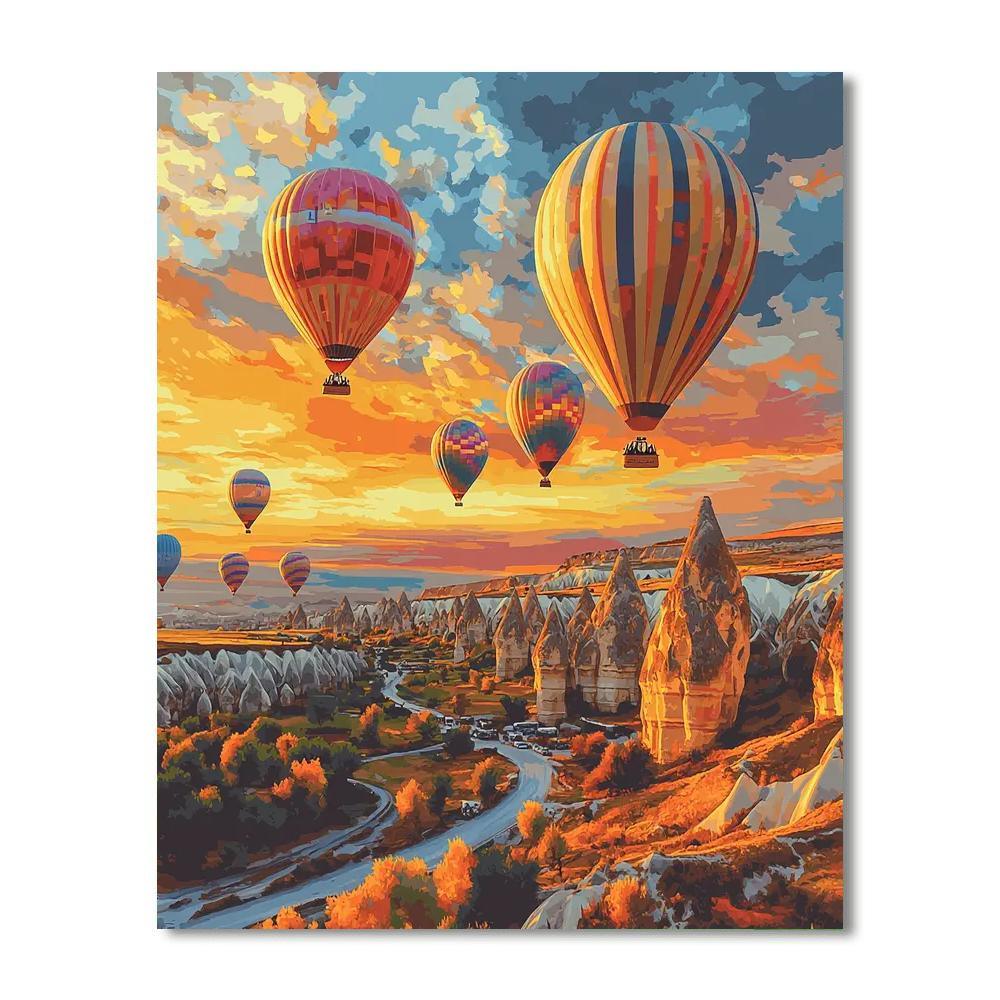 Cappadocia Hot Air Balloon Ride - Turkey Numbered Painting Kits