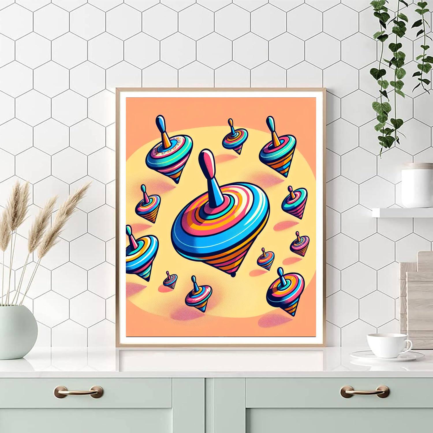 Spinning Tops Painting Number Kit