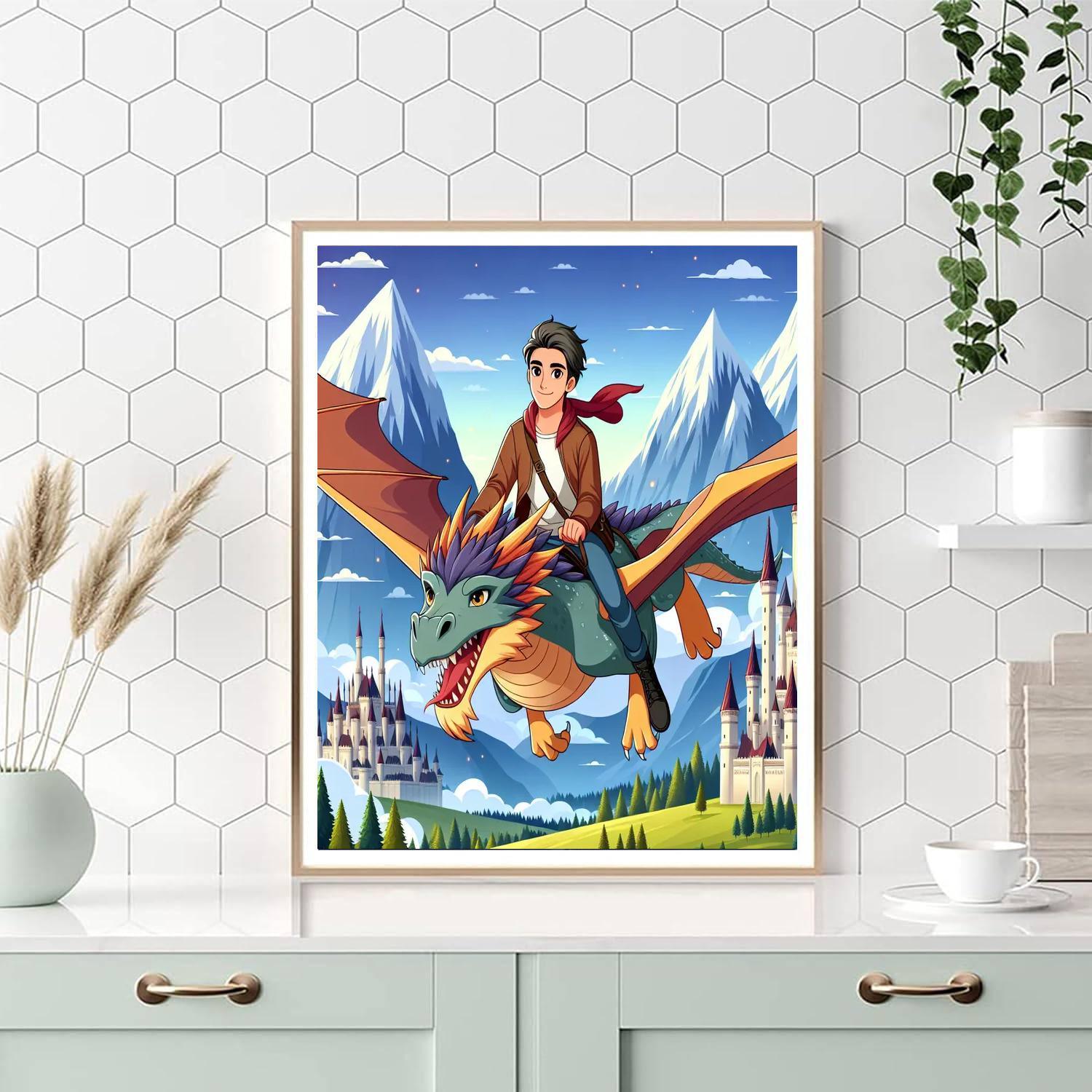 Dragon Rider's Epic Quest Paint By Color