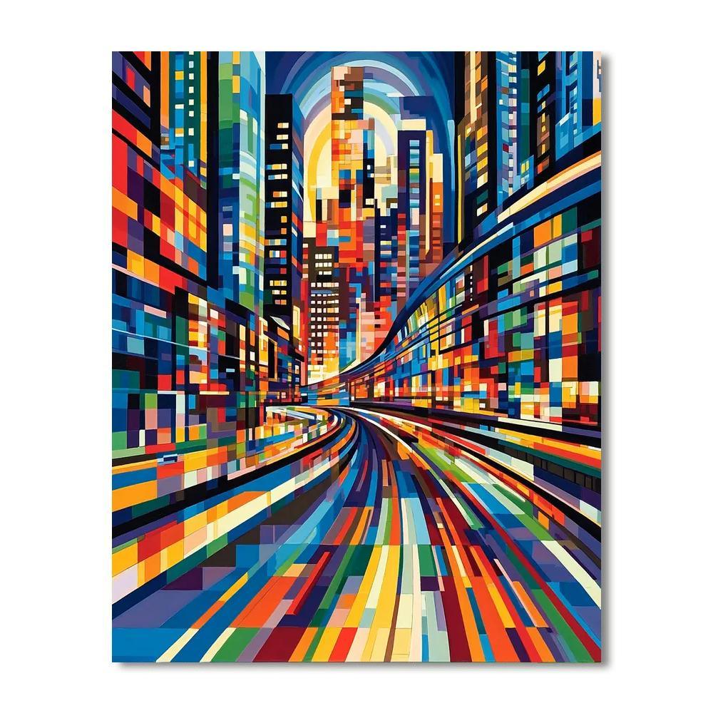 Umberto Boccioni Inspired Dynamic Futurist City  Paint By Numbers