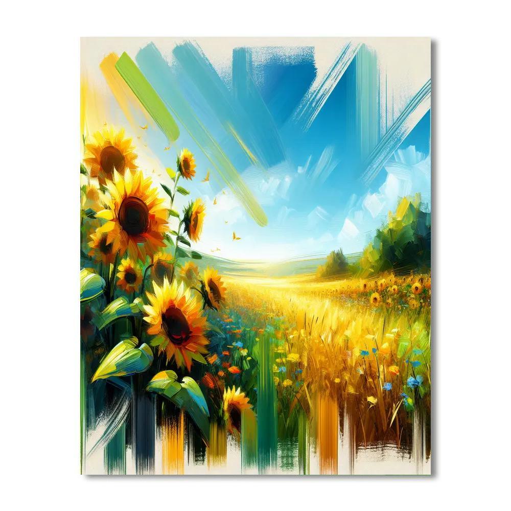Bright Summer Fields Paint By Numbers Art