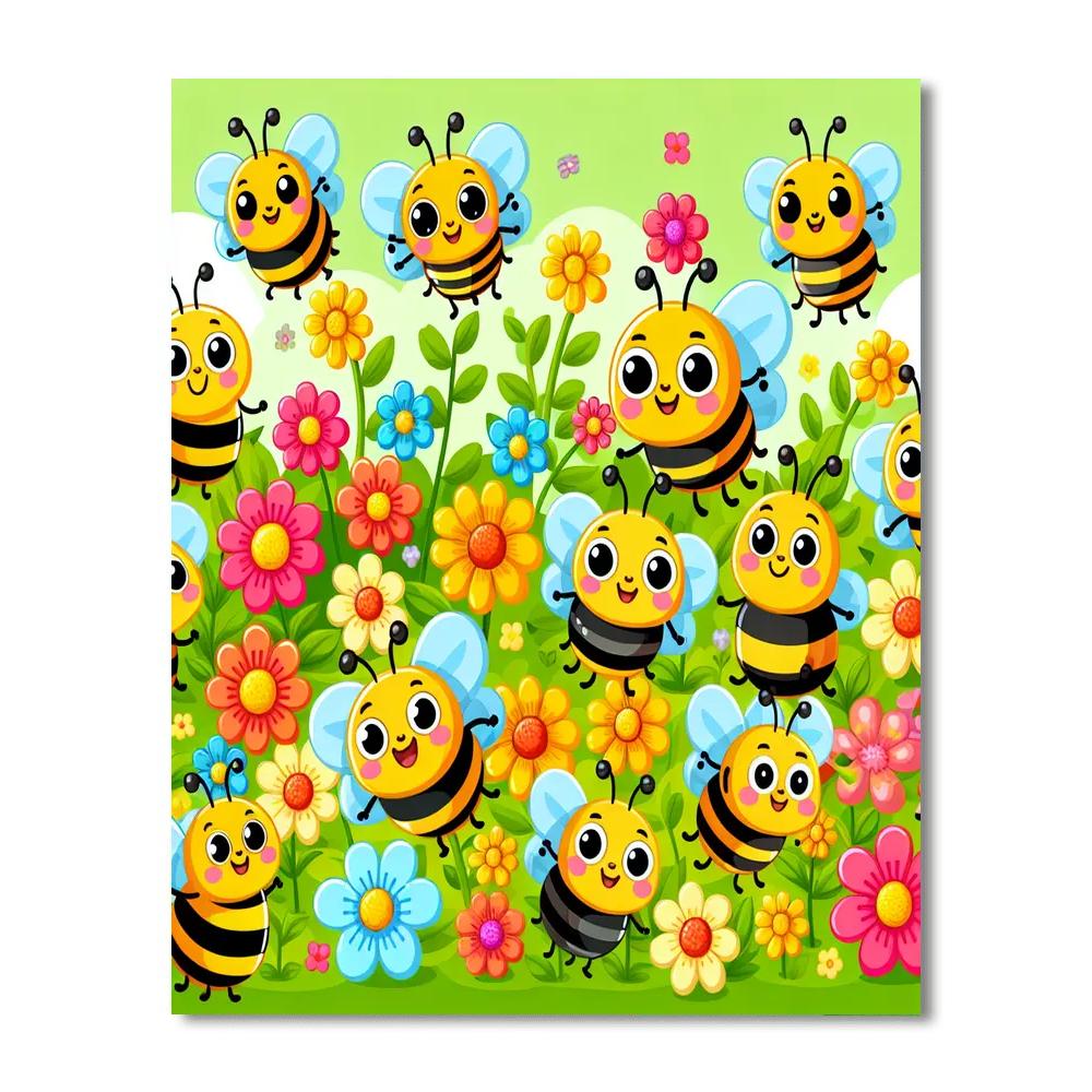 Happy Busy Bees Painting By Numbers Kit