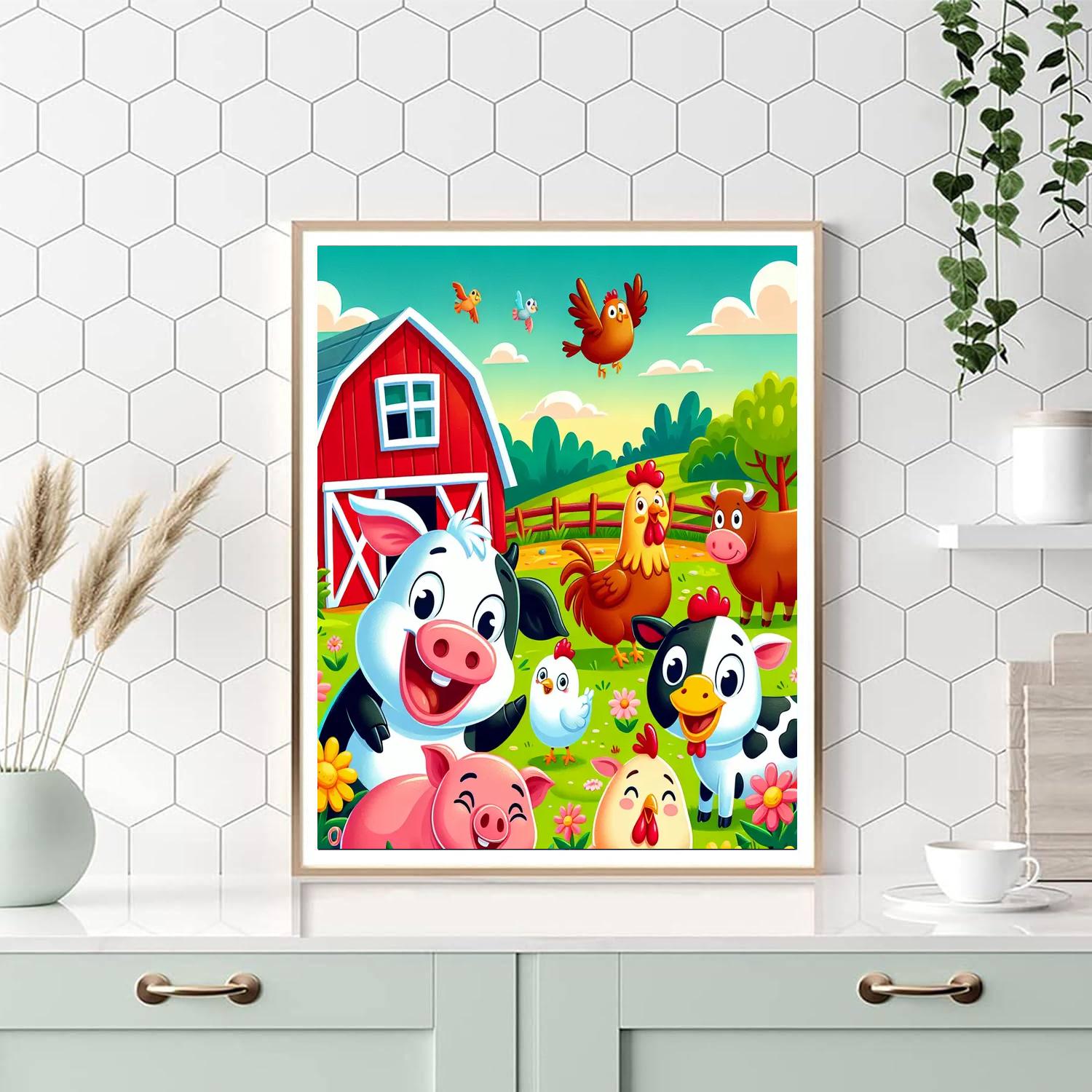 Silly Farmyard Friends Paint By Numbers Art