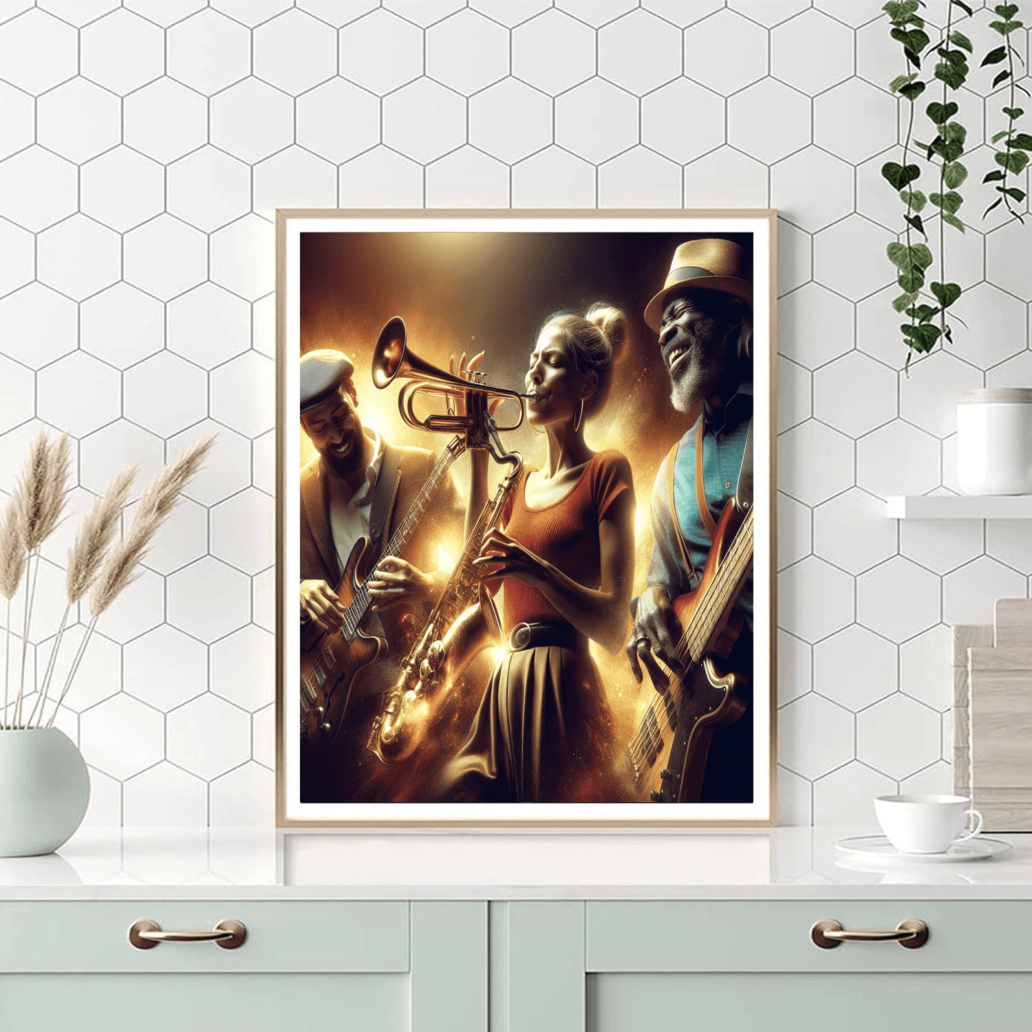 Energetic Jazz Ensemble Number Painting